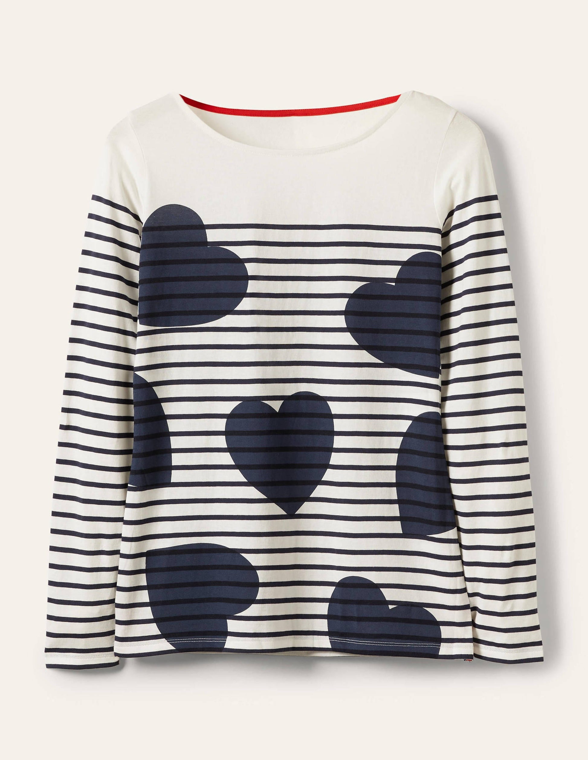 Long Sleeve Breton Top-Navy Scattered Heart Stripe-5
