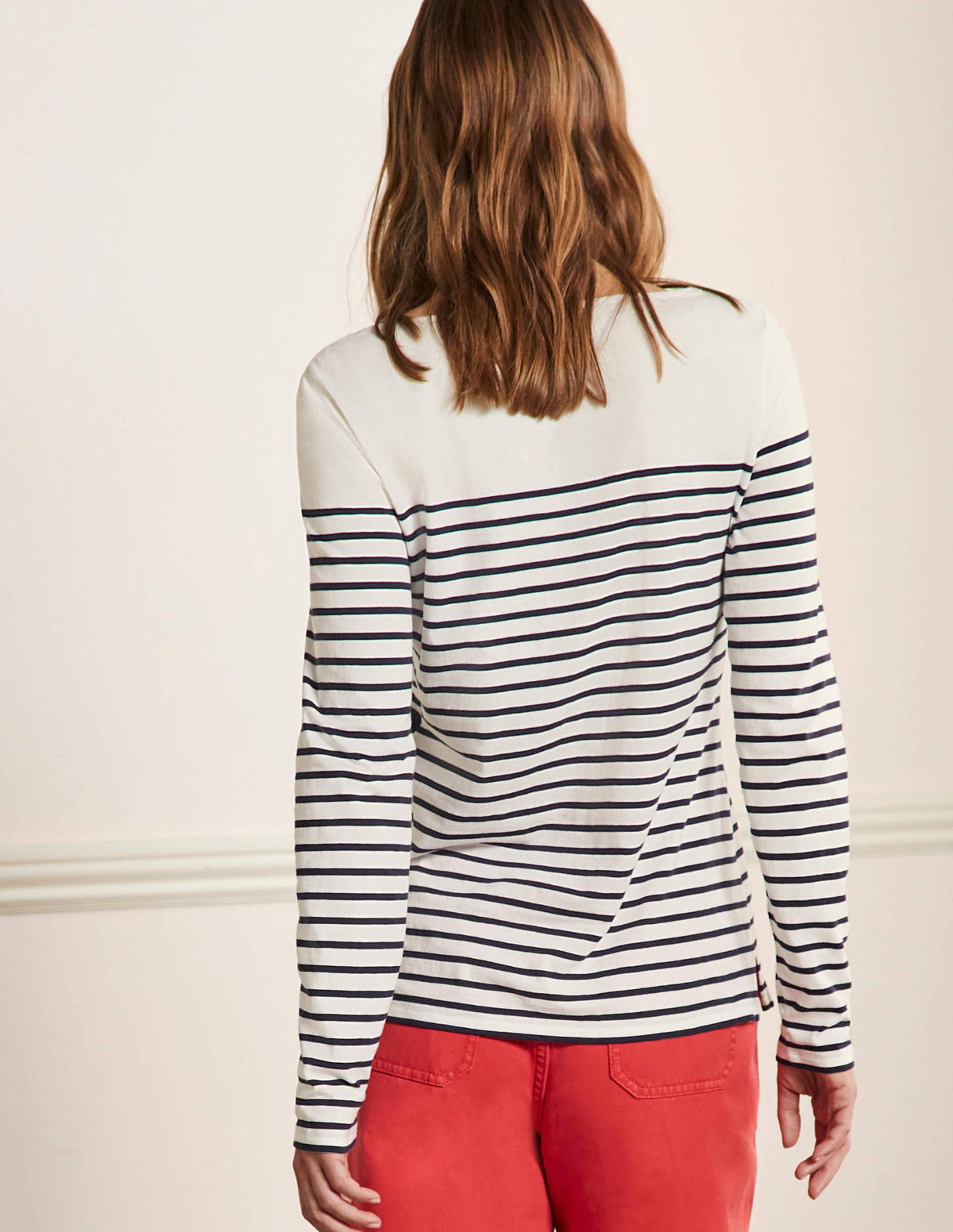 Long Sleeve Breton Top-Navy Scattered Heart Stripe - Image 3