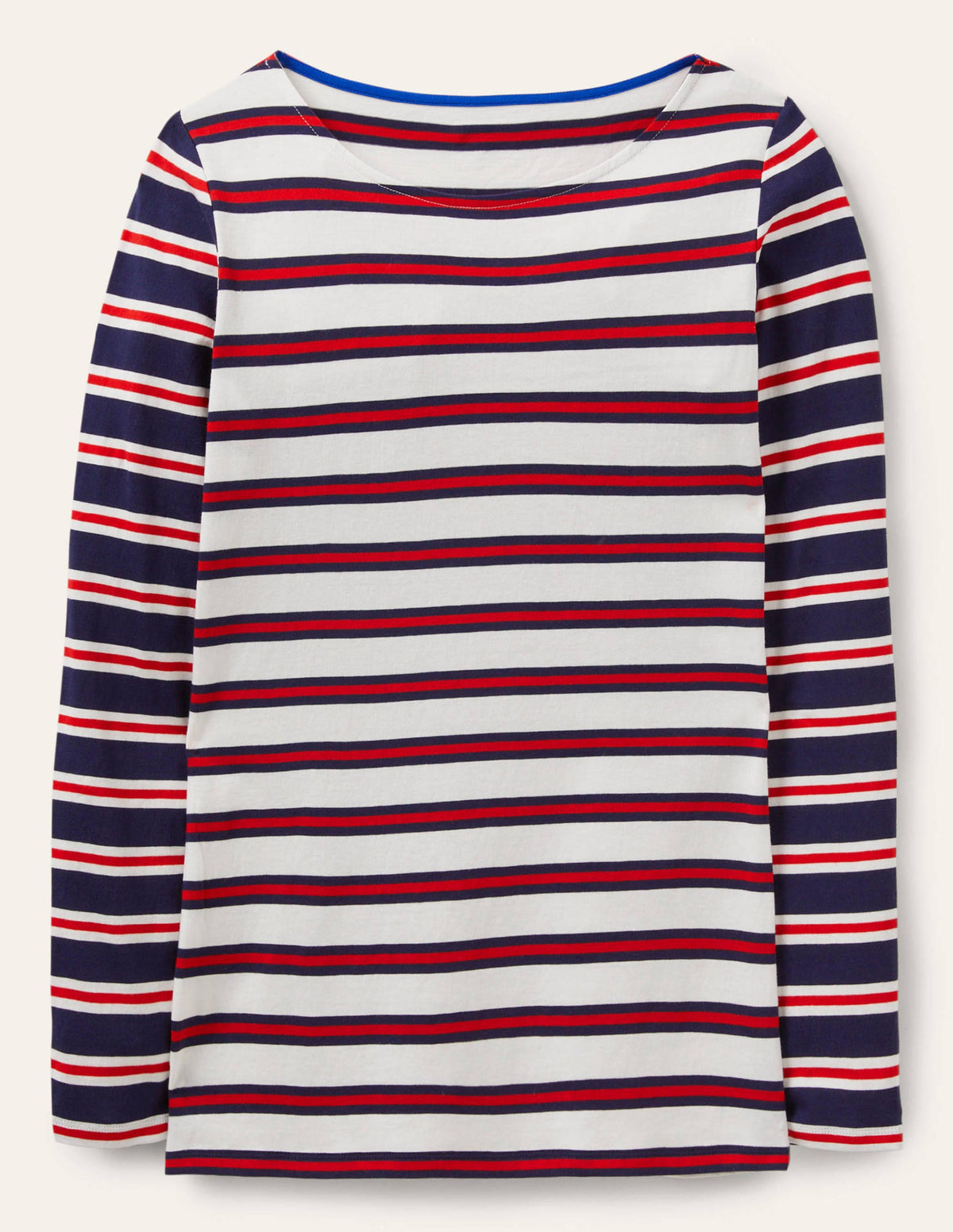 Long Sleeve Breton Top-Ivory, Red and Navy Stripe-5