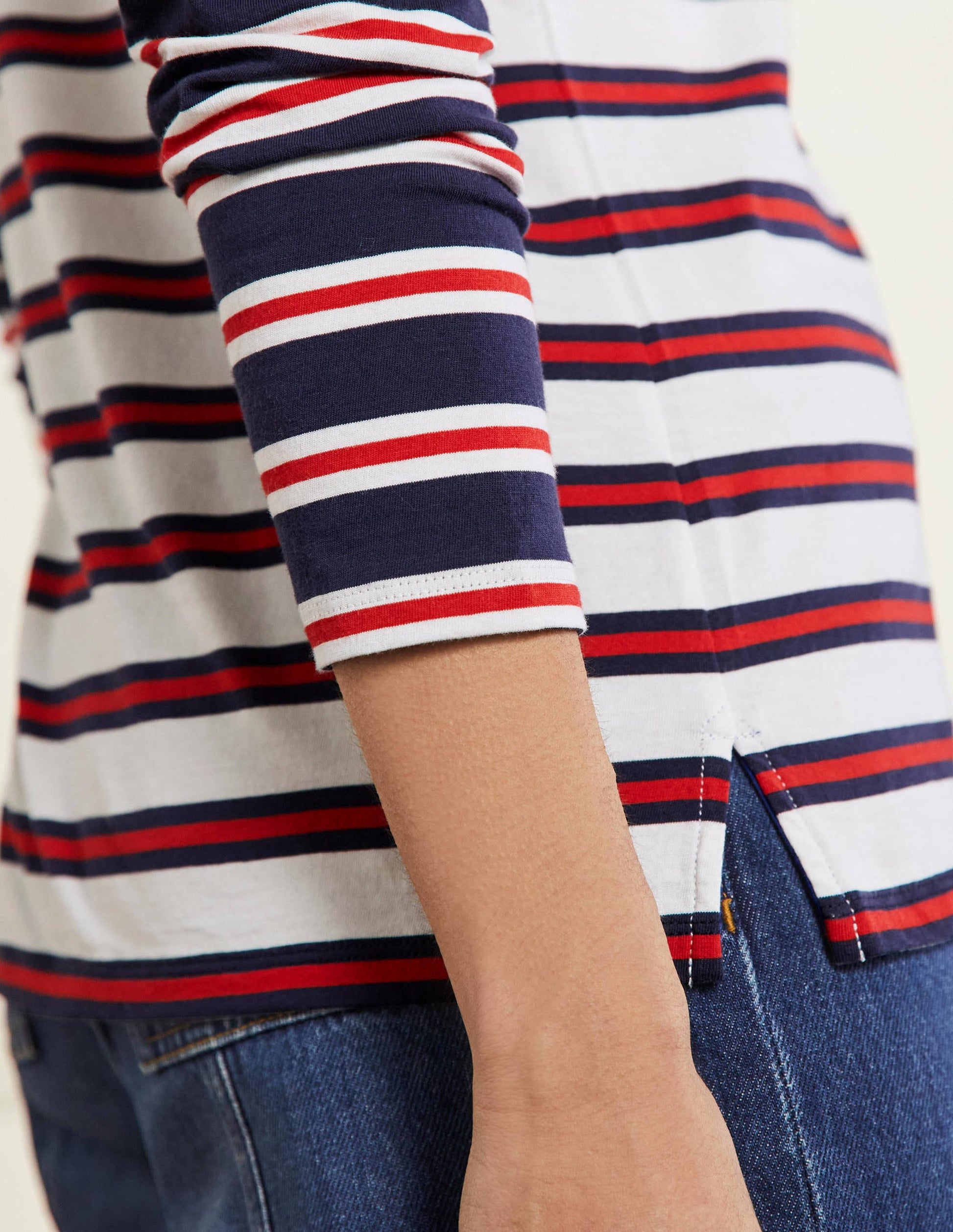 Long Sleeve Breton Top-Ivory, Red and Navy Stripe-2