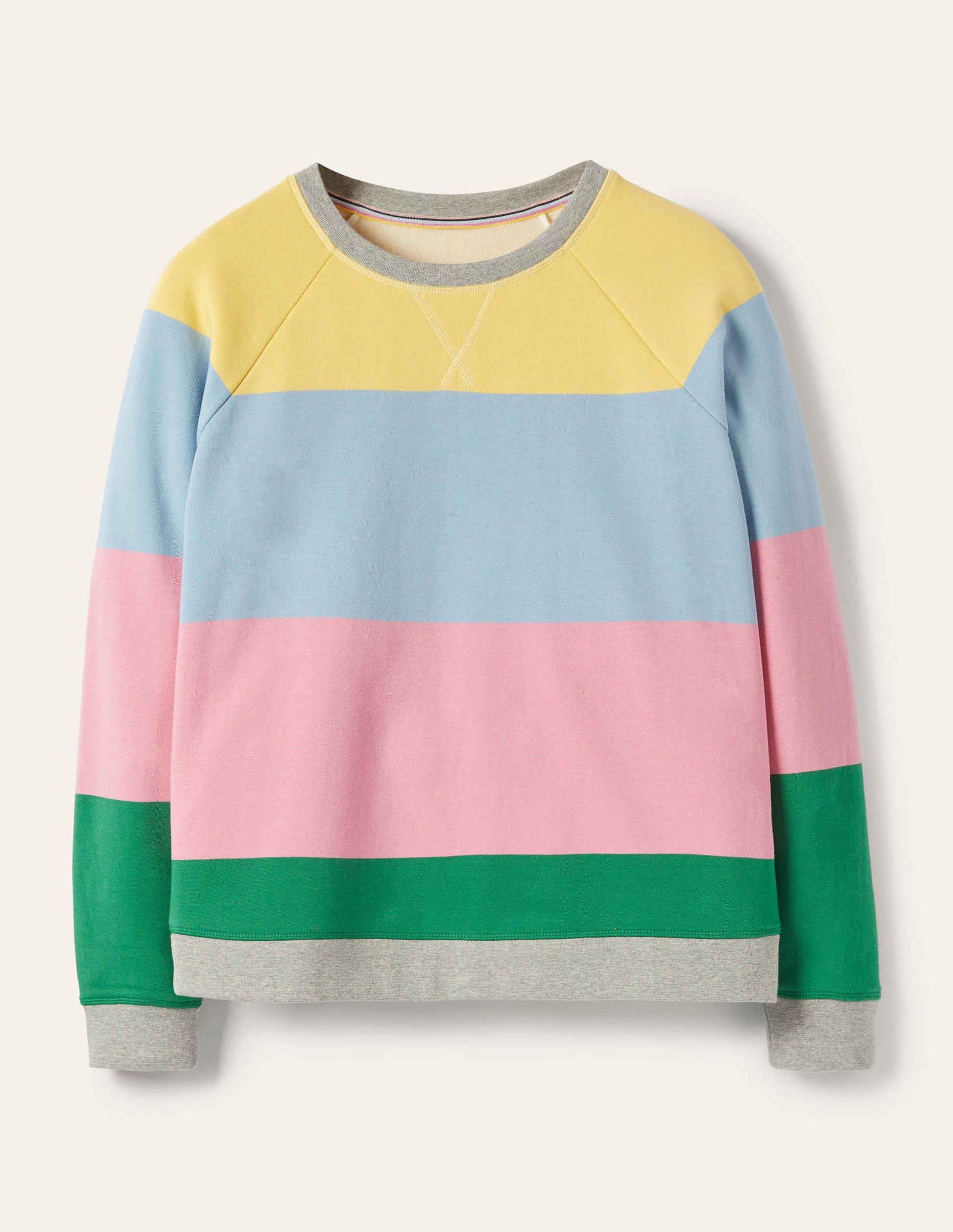 Printed Cotton Sweatshirt-Pale Lemon, Formica Pink-5