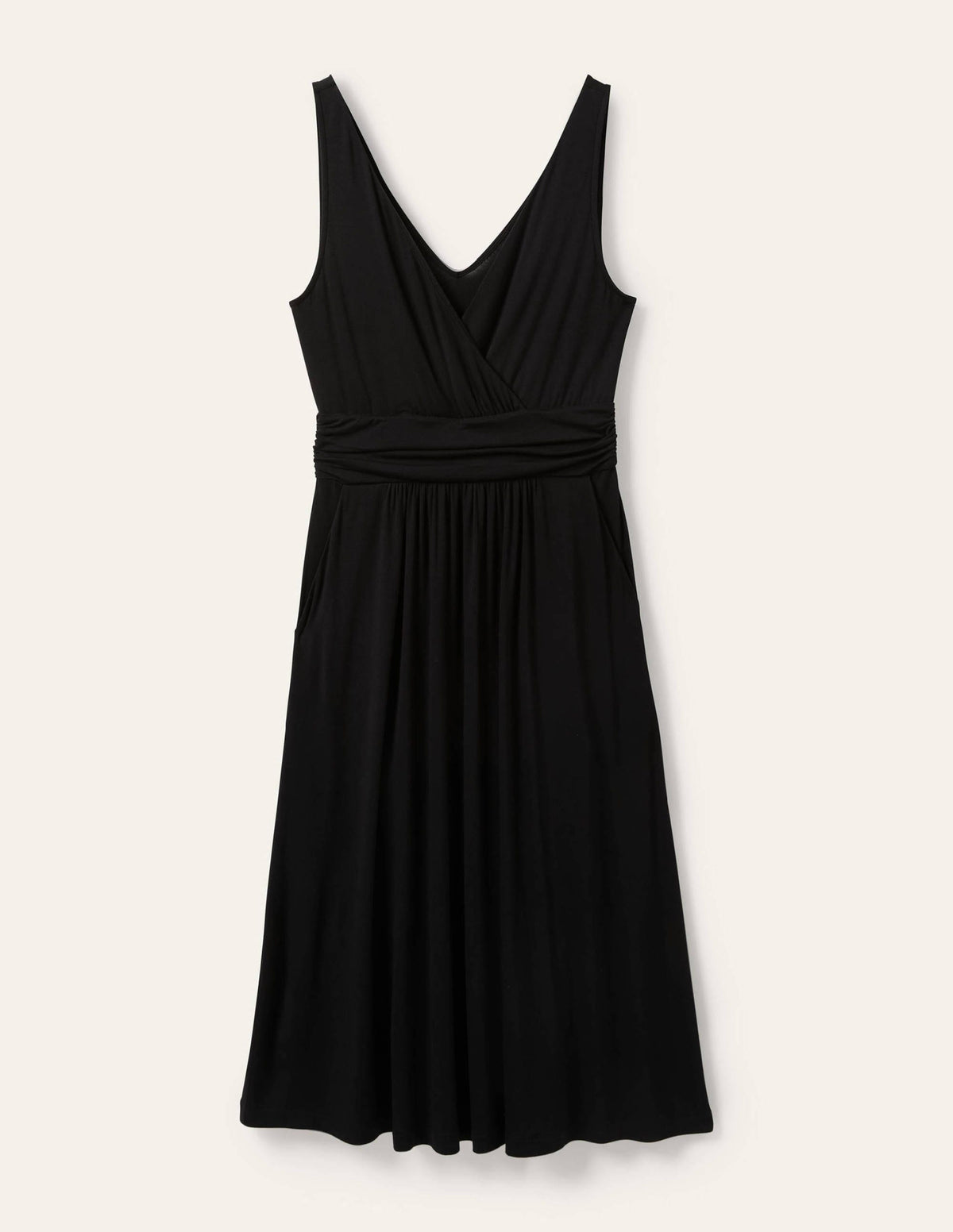 Effie V-Neck Jersey Dress-Black-6