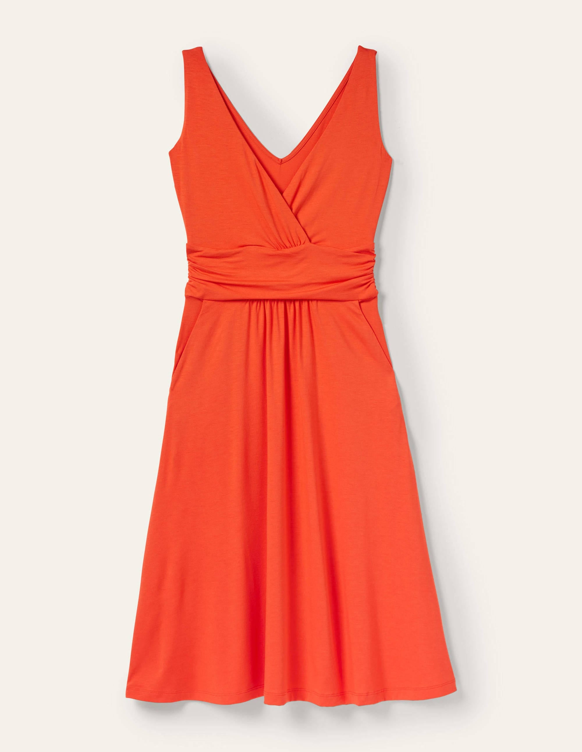 Effie V-Neck Jersey Dress-Papaya - Image 5