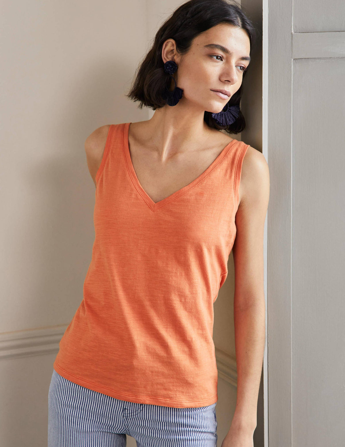 Cotton Tank Top-Dusty Orange-4