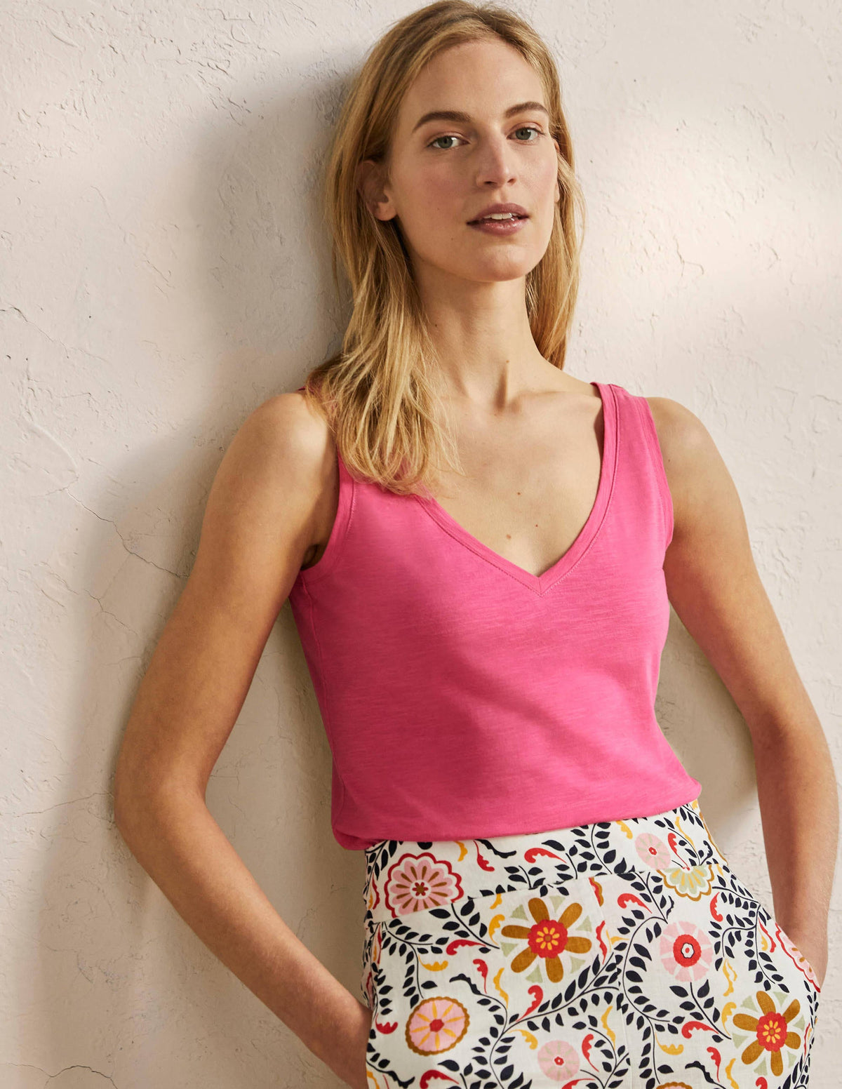 Cotton Tank Top-Festival Pink-1
