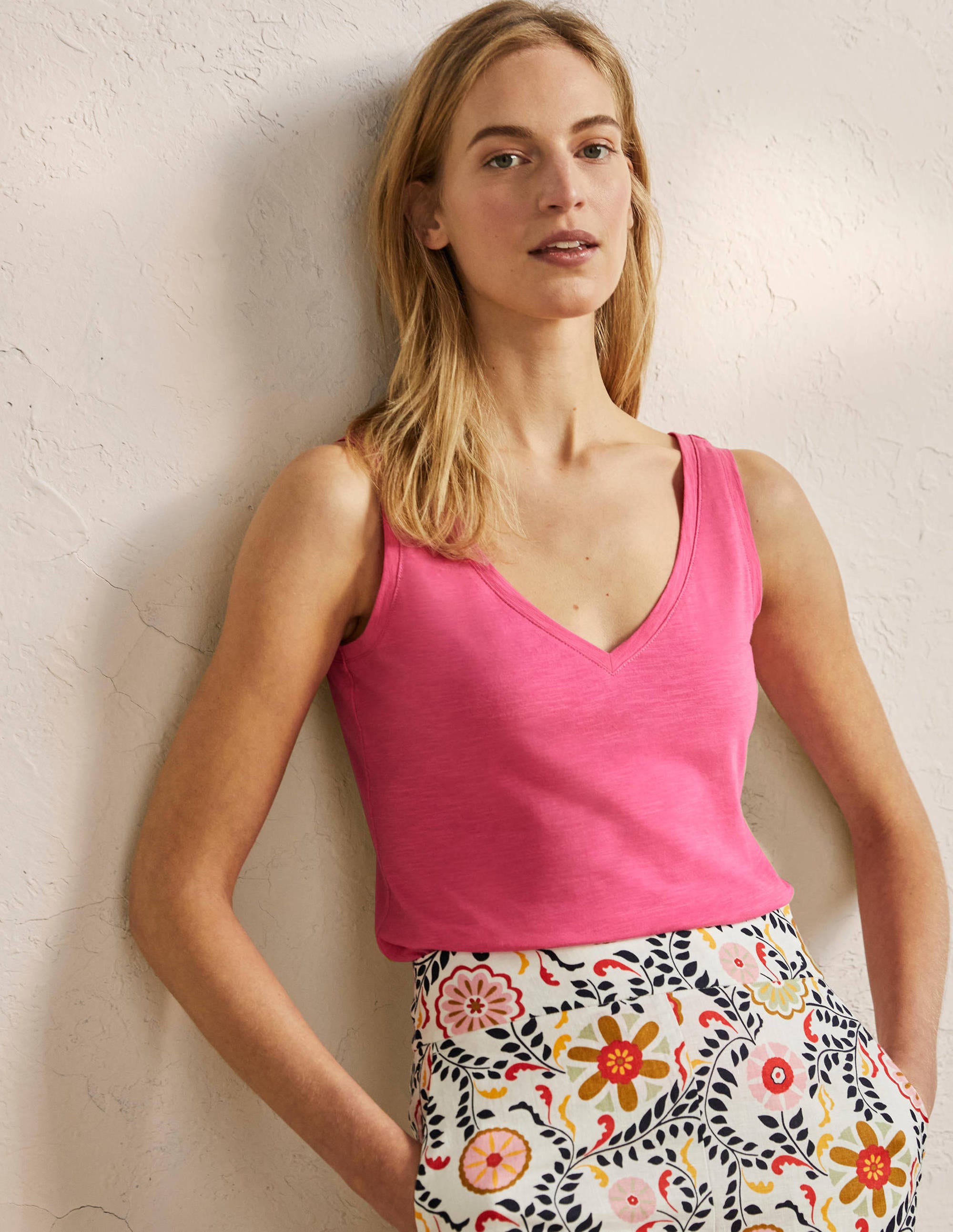 Cotton Tank Top-Festival Pink - Image 1