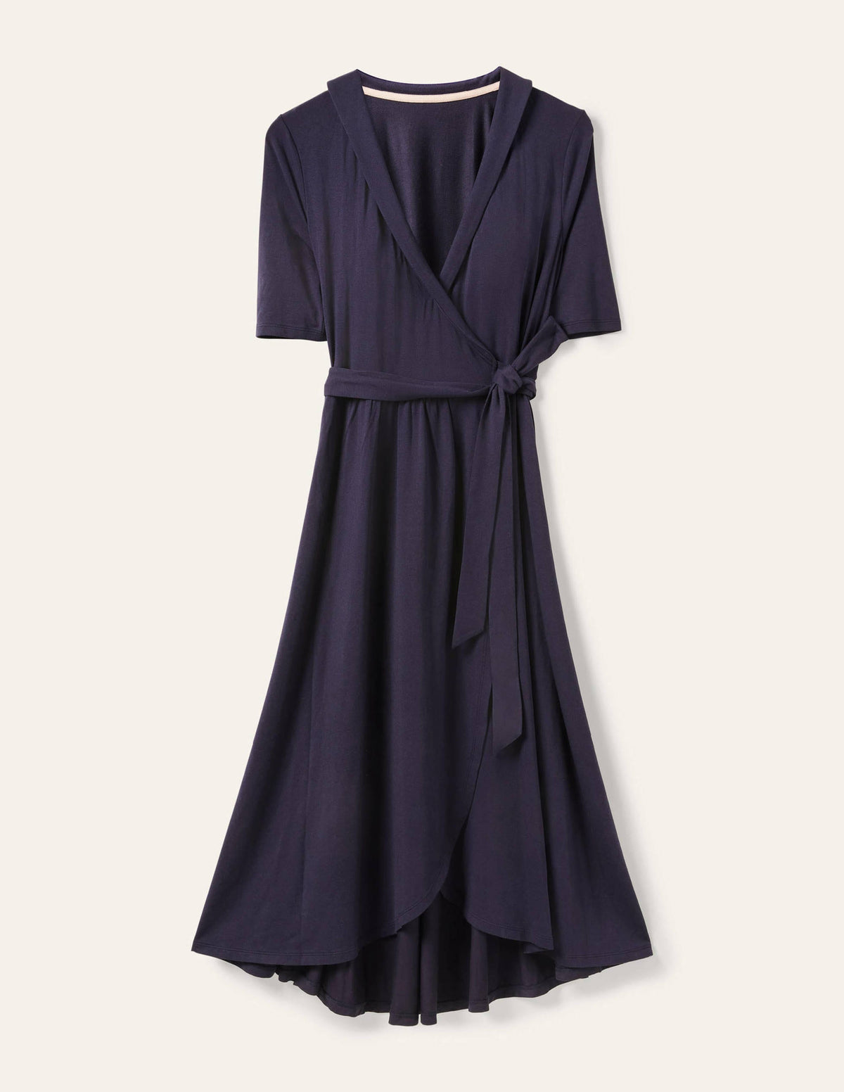 Lavinia Jersey Wrap Dress-Navy-5