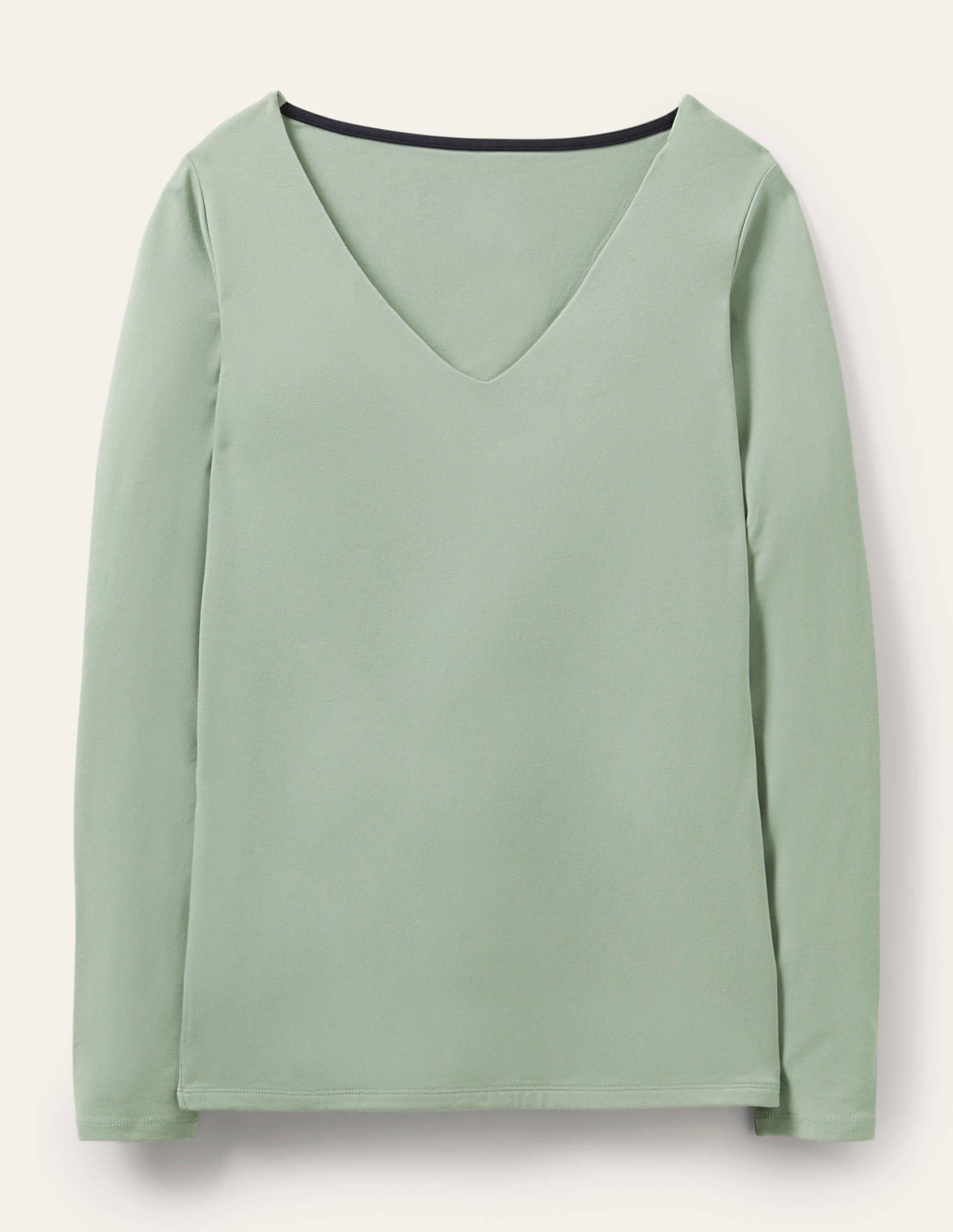 Double Layer V-neck Top-Iceberg Green - Image 5