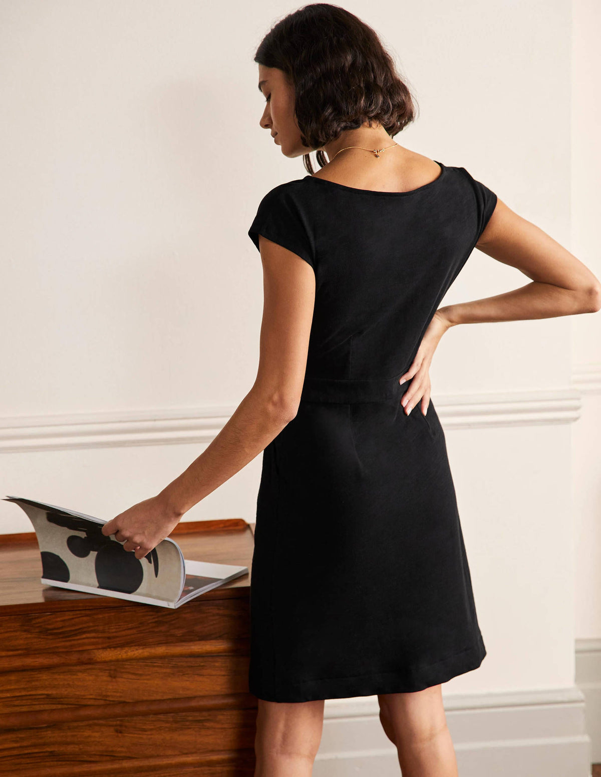 Florrie Jersey Dress-Black - Image 3