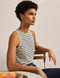 Supersoft Vest-Ivory / Navy Stripe