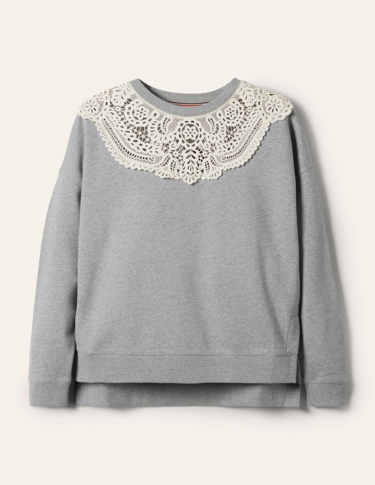 Interest Sweatshirt-Grey Marl / Ivory - Image 6