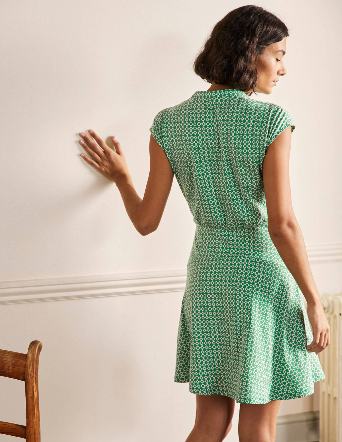 Easy Jersey Shirt Dress-Irish Green, Mosaic Square - Image 3