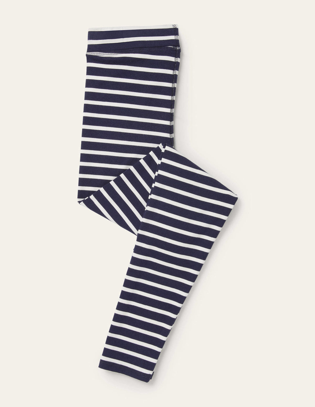 High Rise Jersey Leggings-Navy/Ivory-6