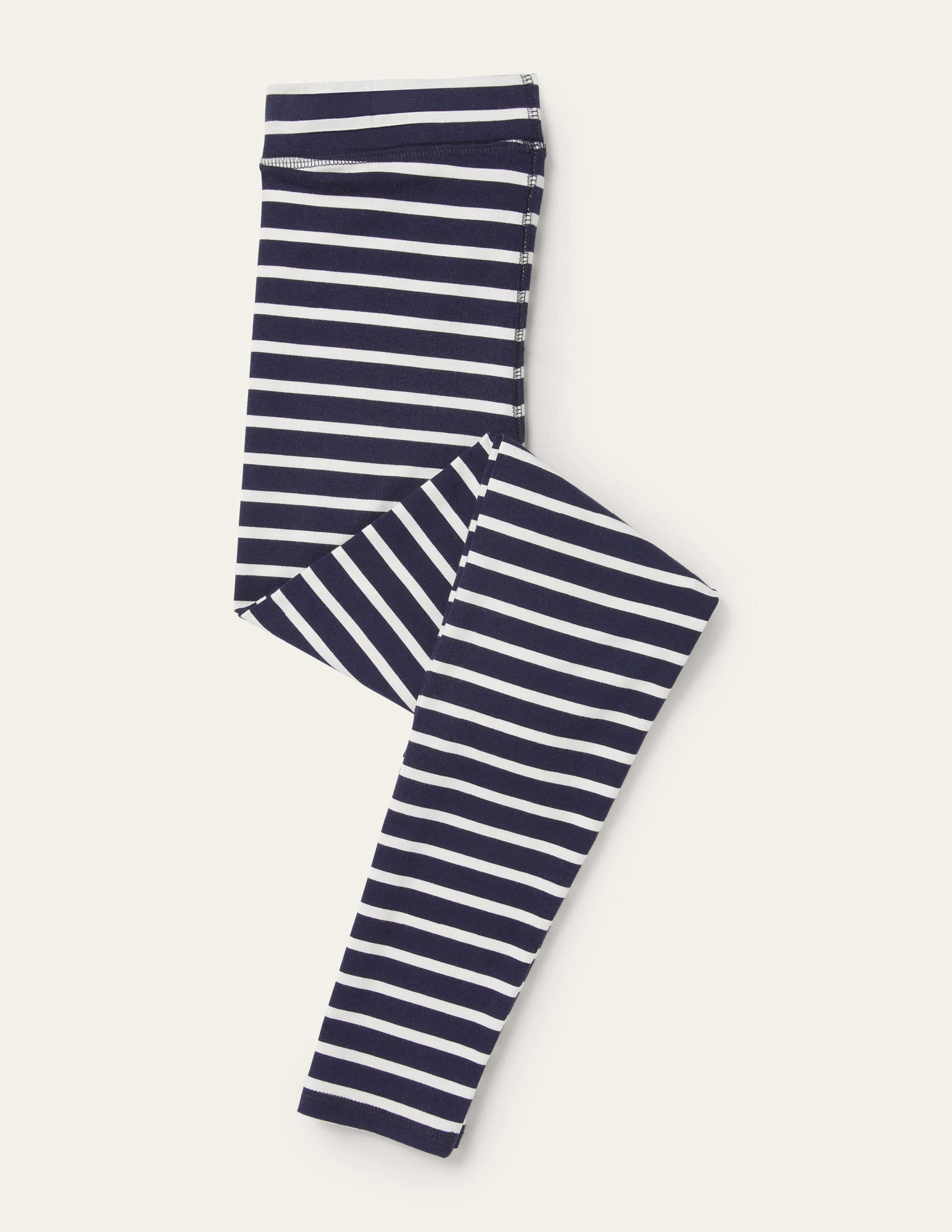 High Rise Jersey Leggings-Navy/Ivory - Image 6