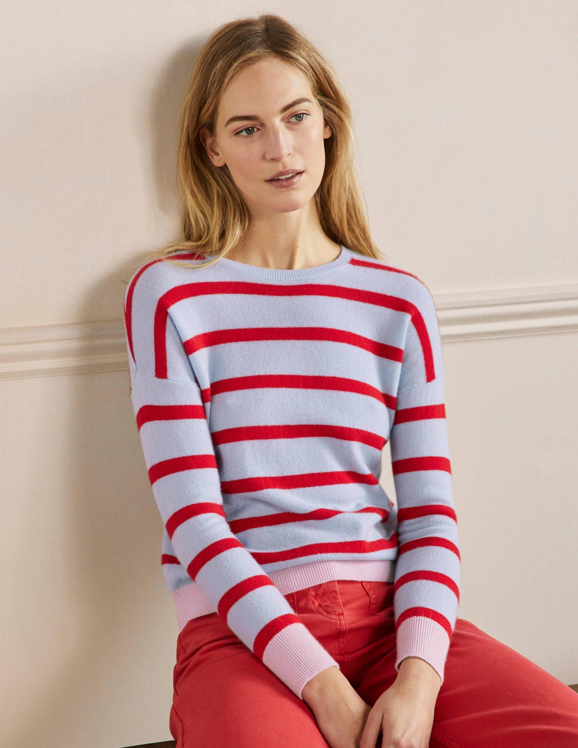 Striped Cashmere Sweater-Lapis Light Blue Stripe-4