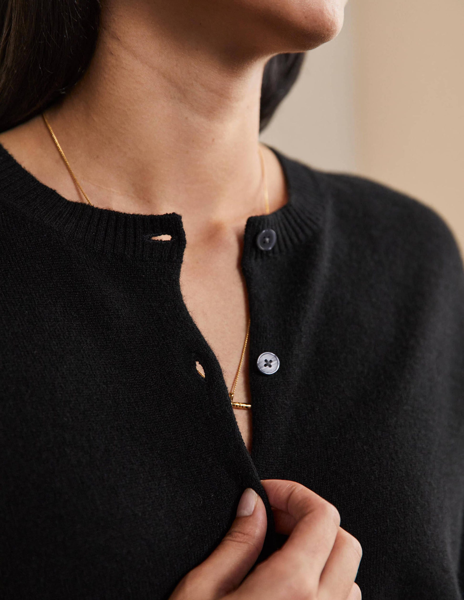 Cashmere Cardigan-Black-2