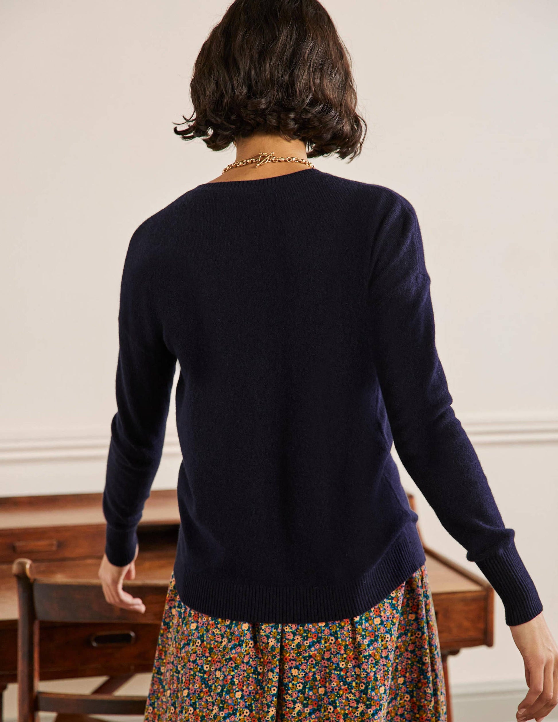 Cashmere Cardigan-Navy-3