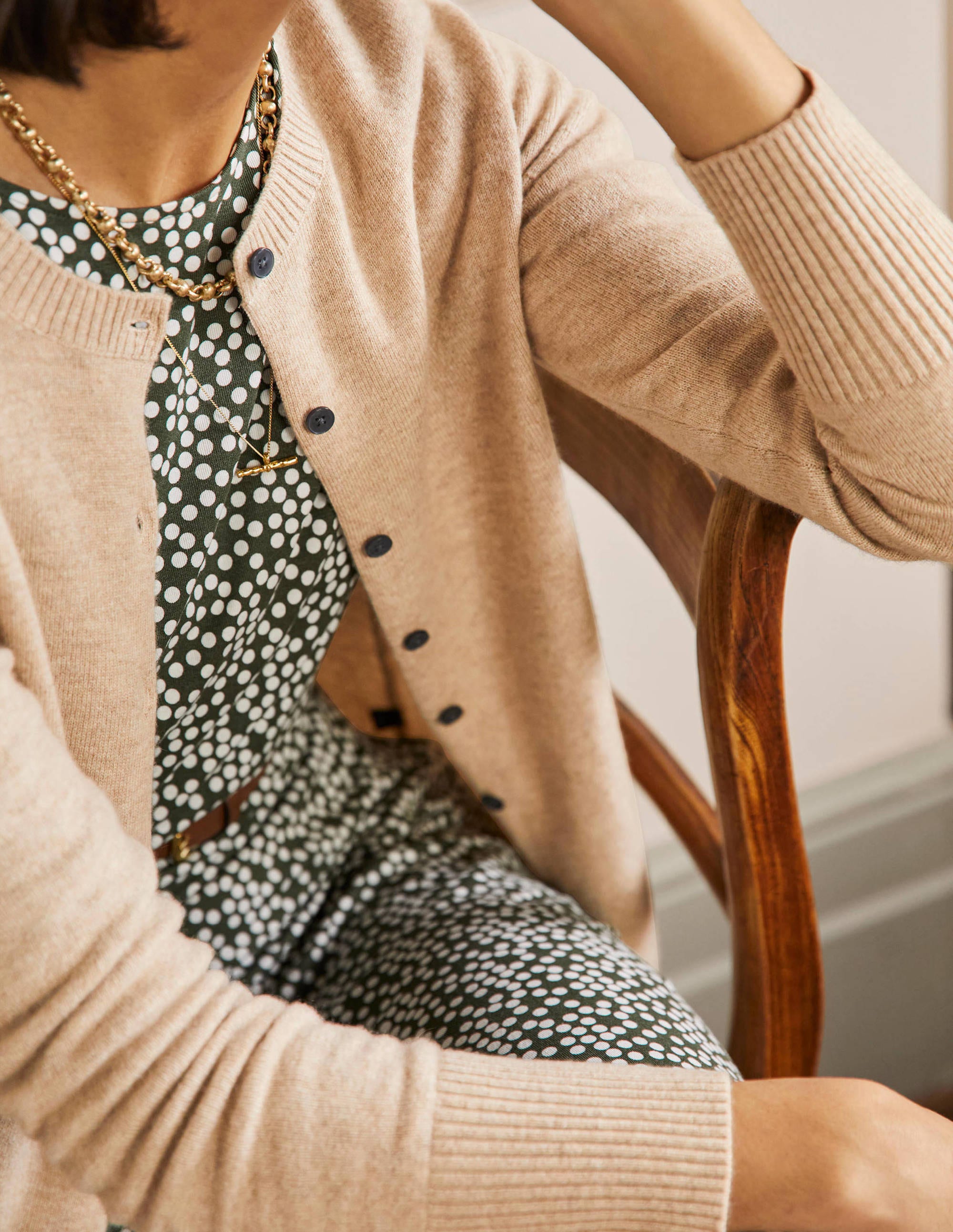 Cashmere Cardigan-Chinchilla Melange - Image 2