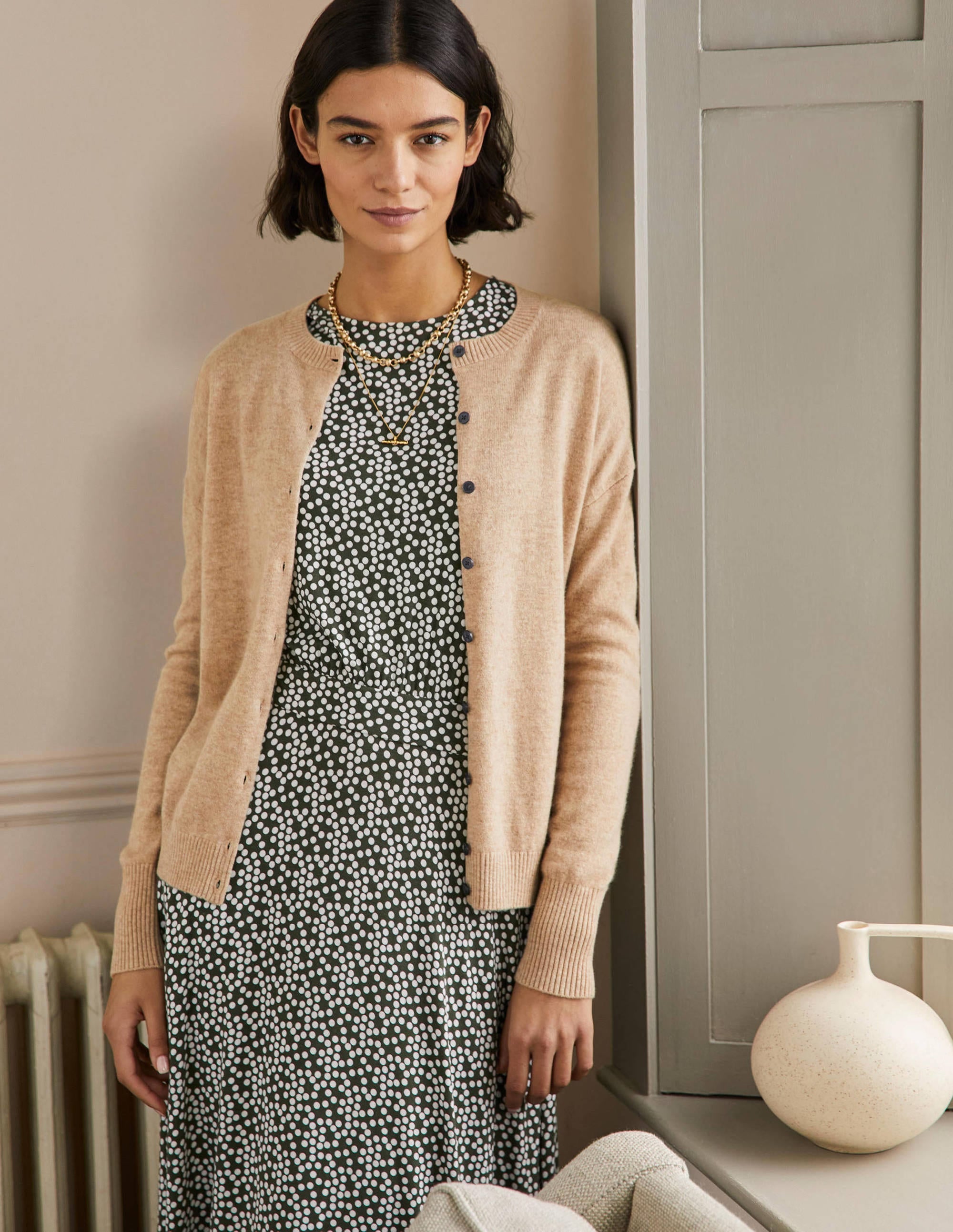 Cashmere Cardigan-Chinchilla Melange - Image 4