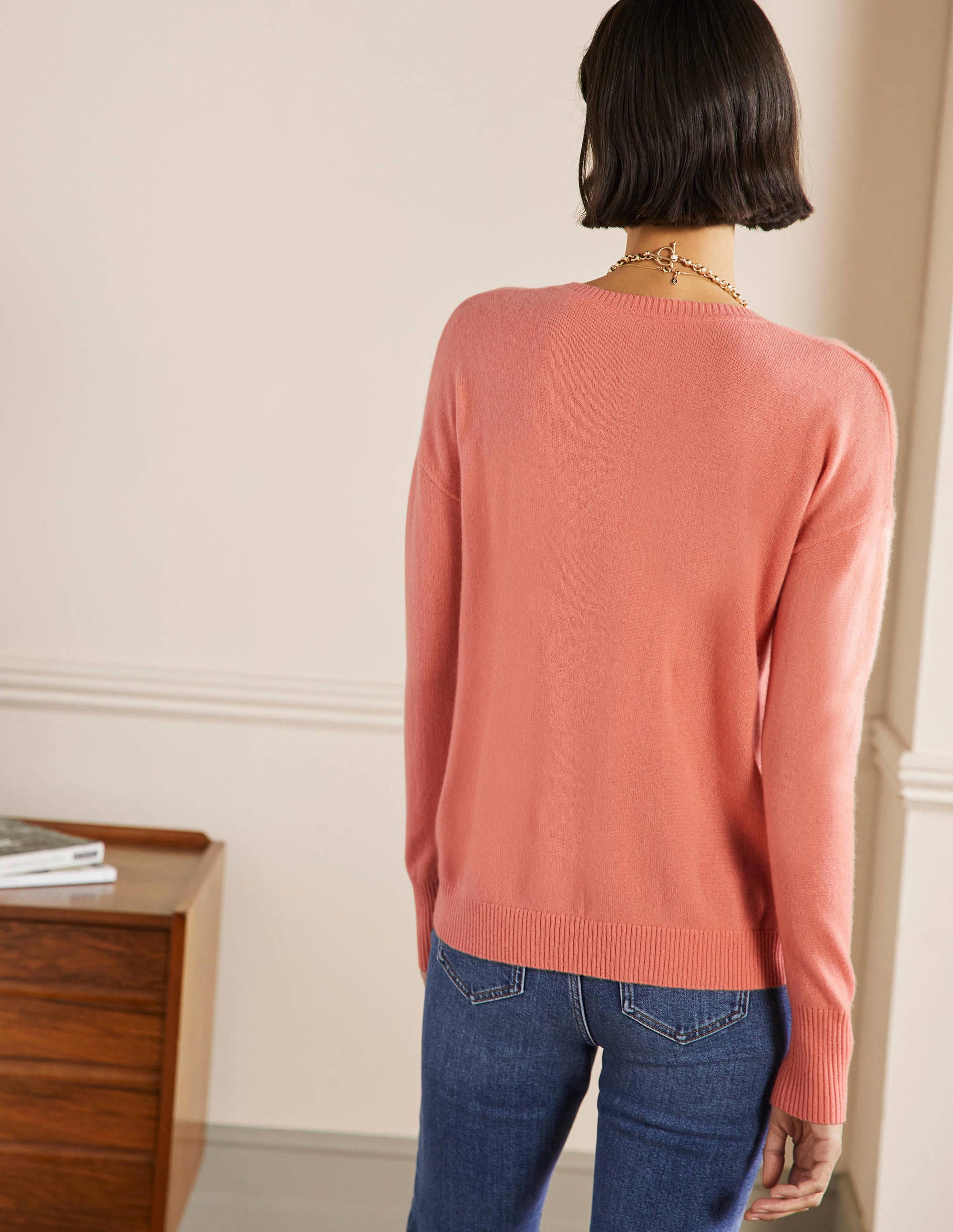 Cashmere Cardigan-Chalky Coral - Image 7