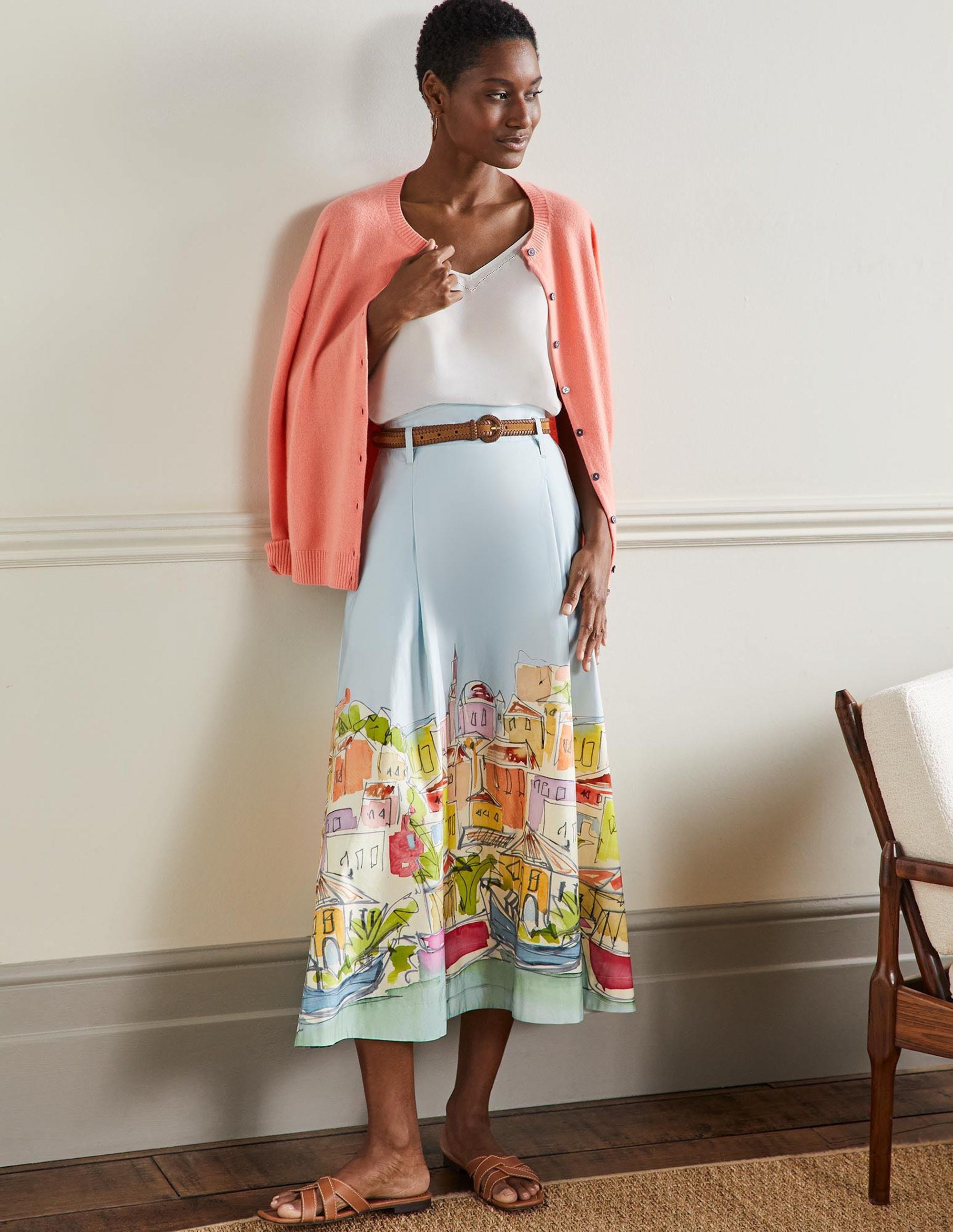 Cashmere Cardigan-Chalky Coral - Image 4