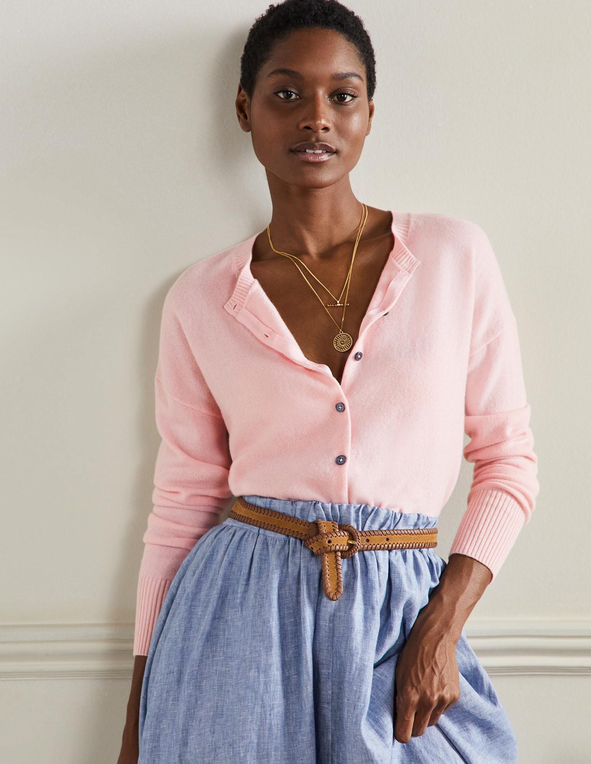 Cashmere Cardigan-Pink Blush - Image 1