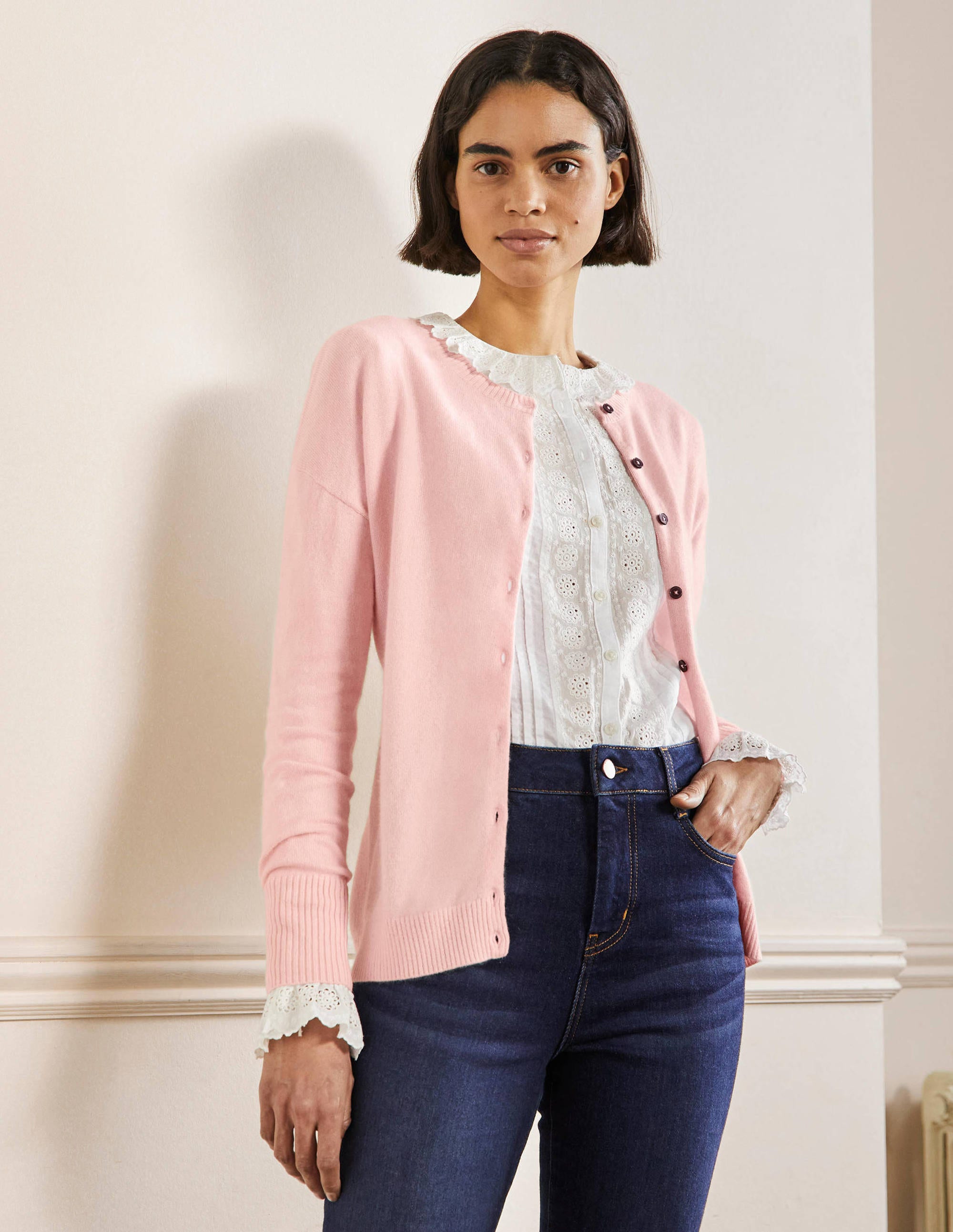 Cashmere Cardigan-Pink Blush - Image 5