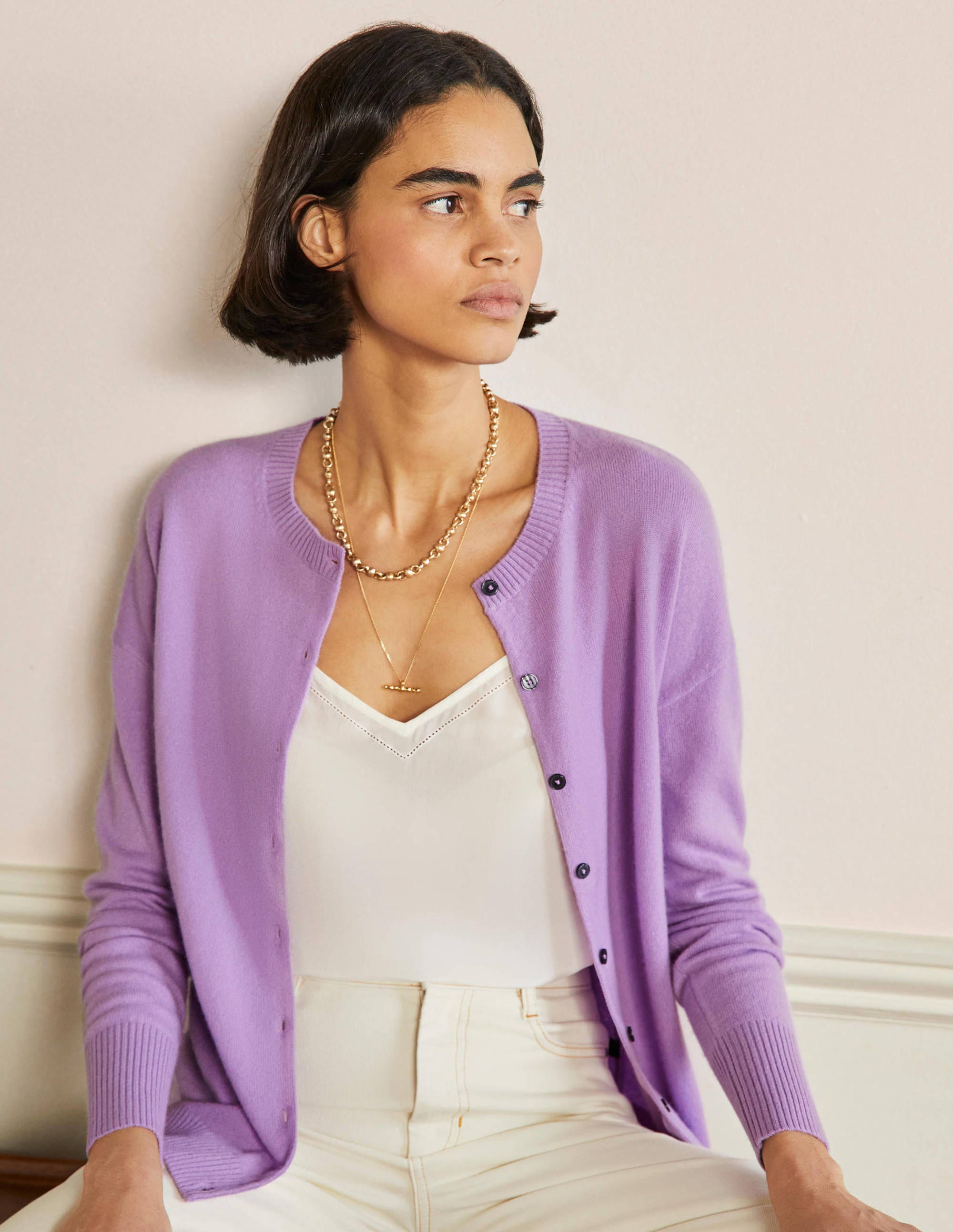 Cashmere Cardigan-African Violet - Image 1