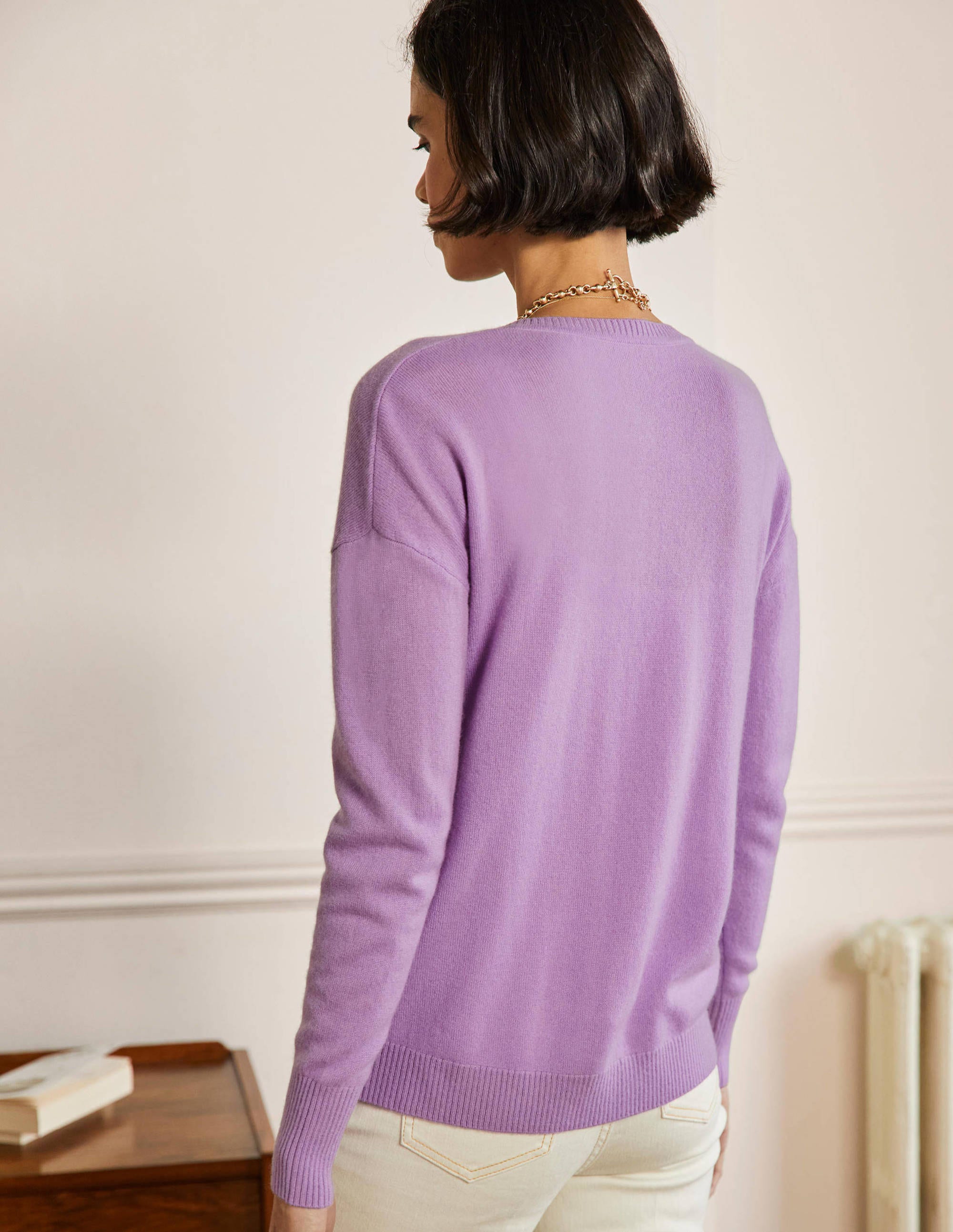 Cashmere Cardigan-African Violet - Image 3