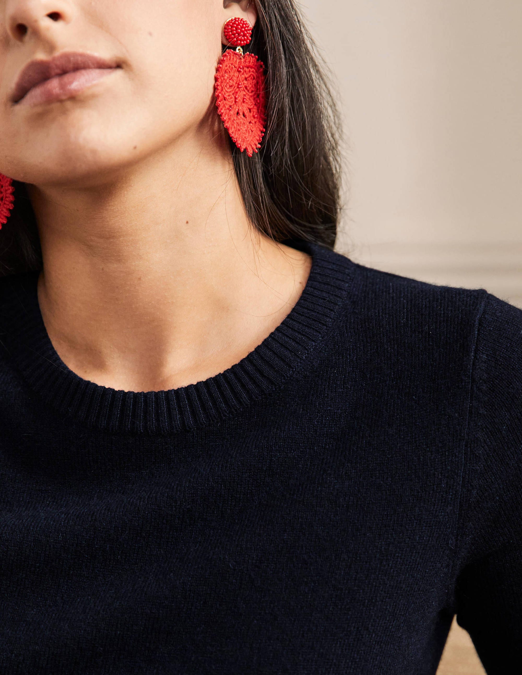 Cashmere Knitted Top-Navy - Image 2
