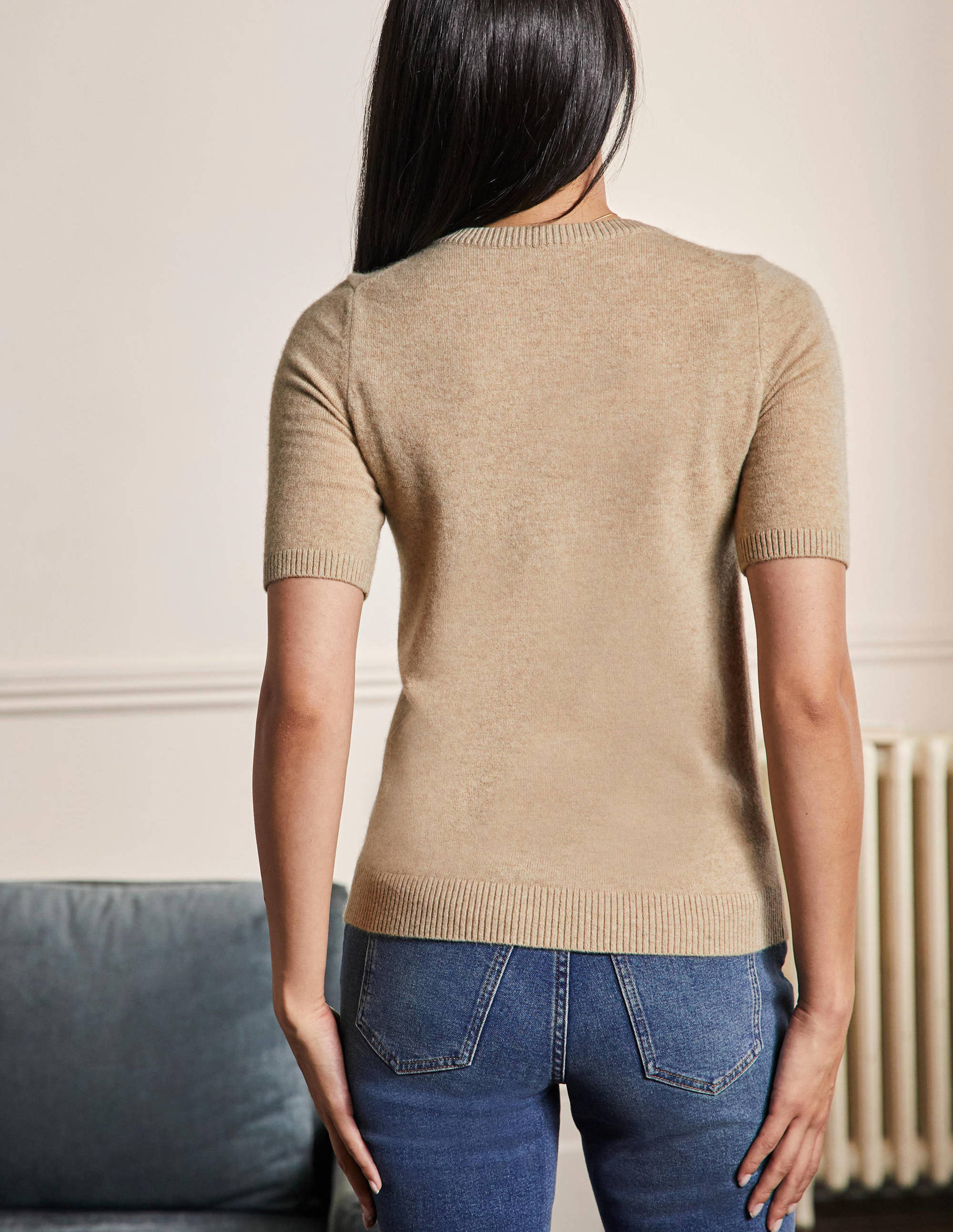 Cashmere Knitted Top-Chinchilla Melange - Image 3