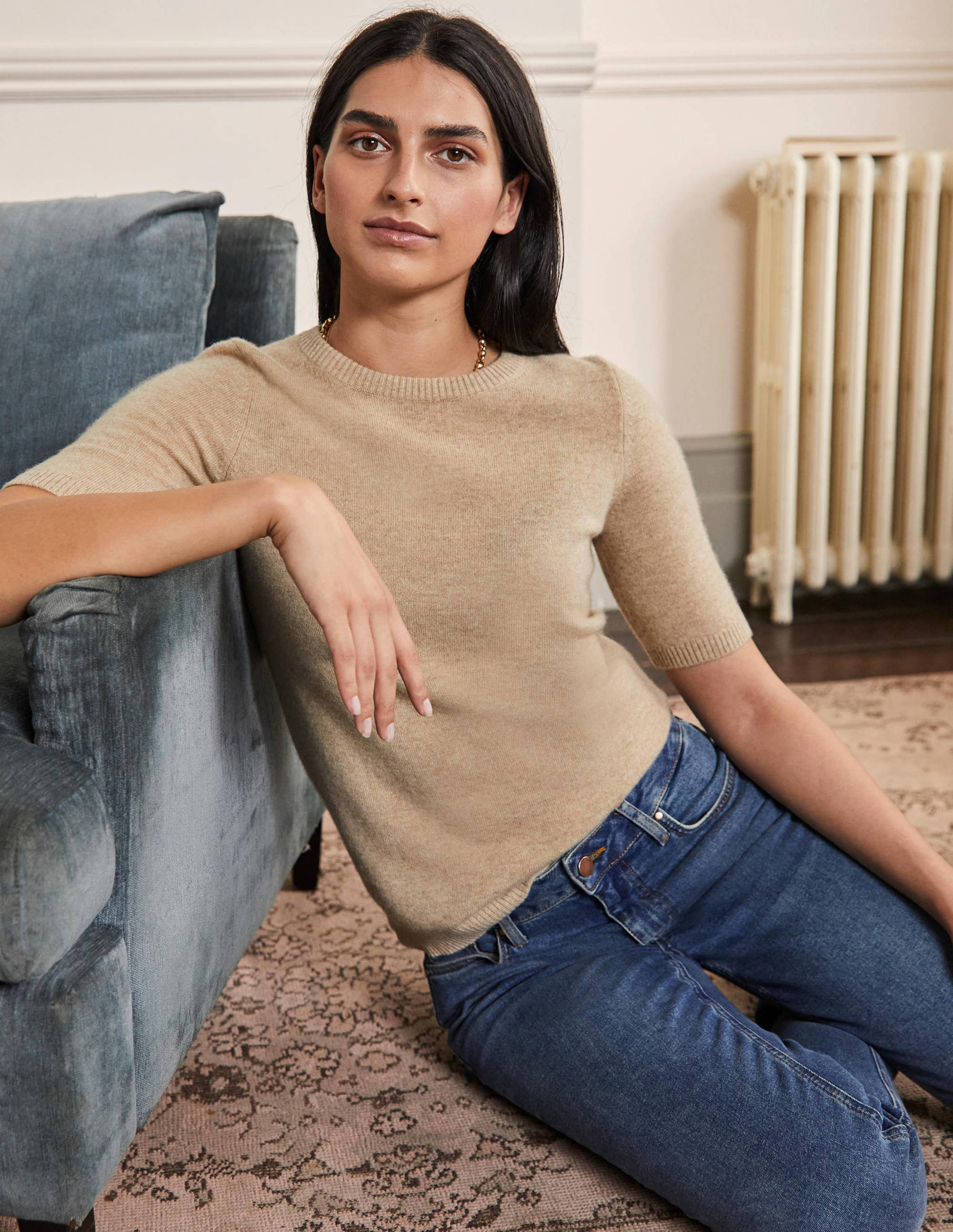 Cashmere Knitted Top-Chinchilla Melange - Image 4