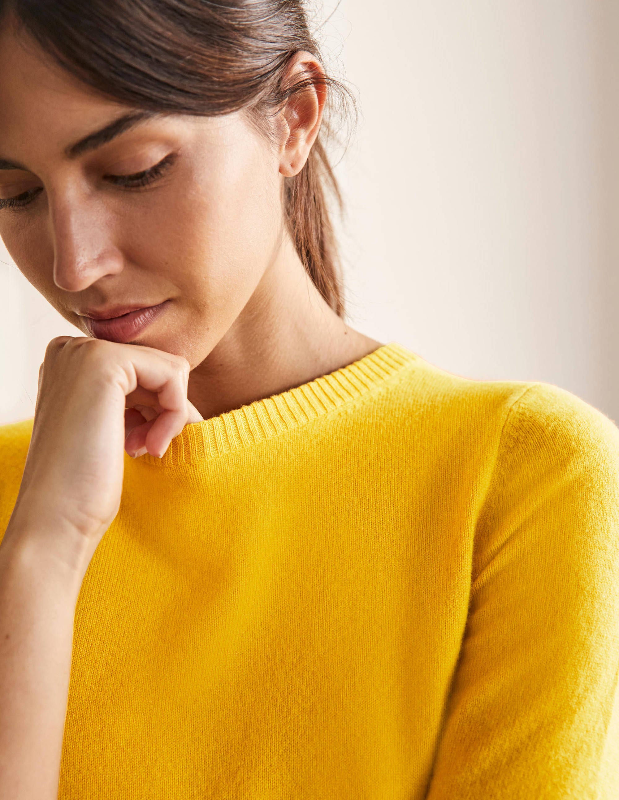 Cashmere Knitted Top-Citrine Yellow - Image 2