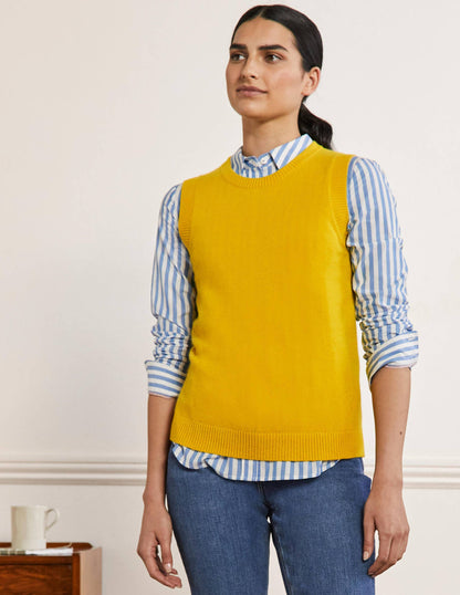 Cashmere Knitted Sweater Vest-Citrine Yellow-1