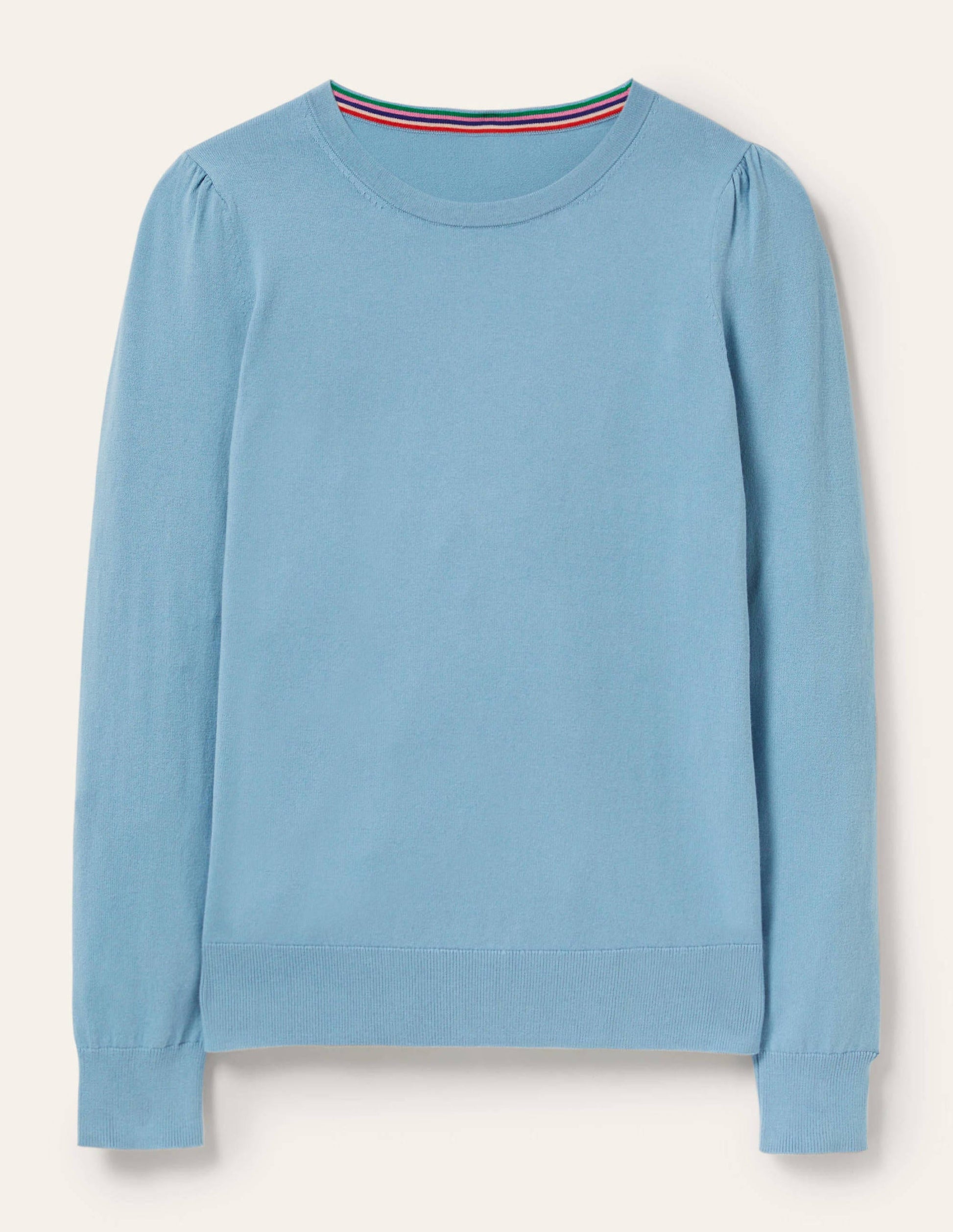 Cotton Crew Neck Sweater-Dusty Blue-7