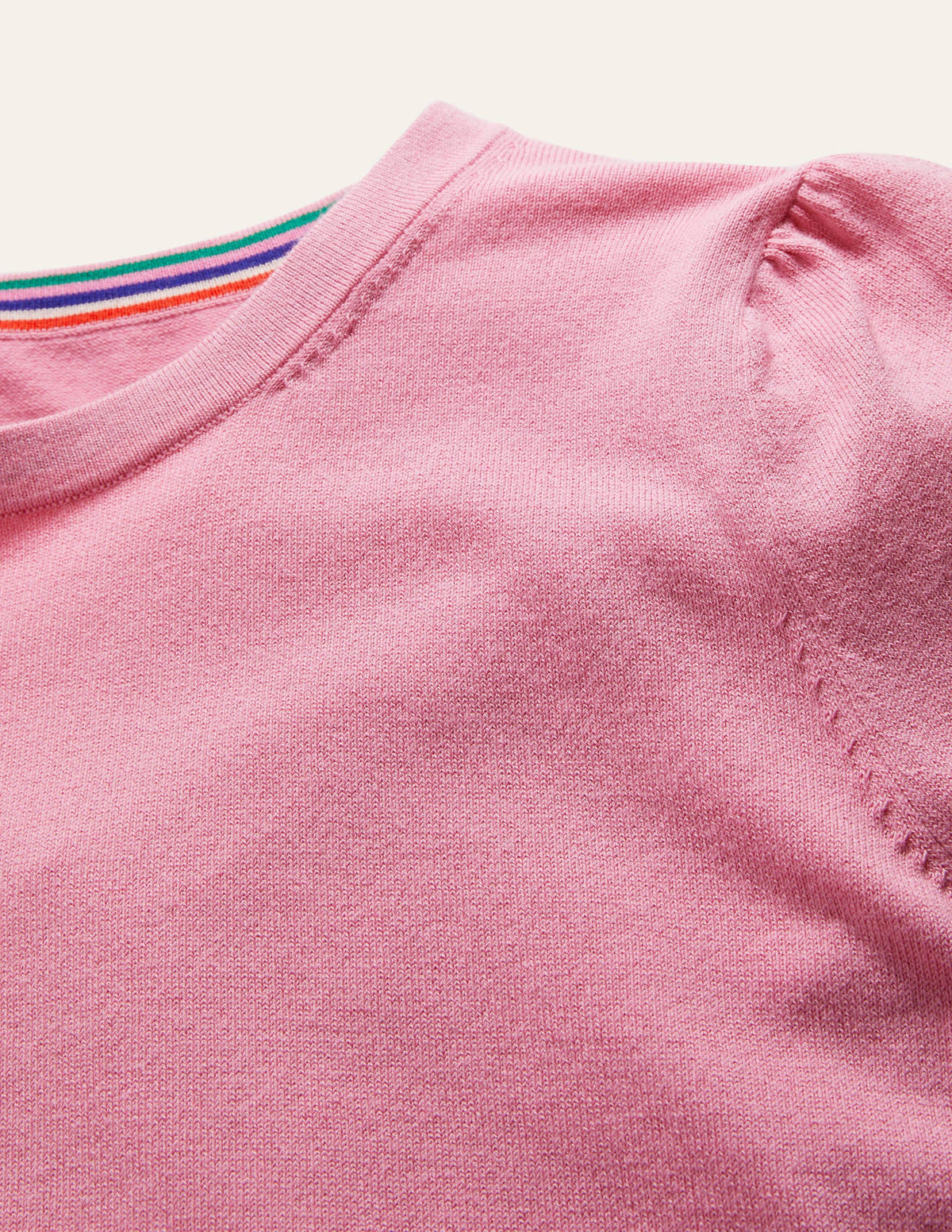 Cotton Crew Neck Sweater-Posy Pink - Image 6