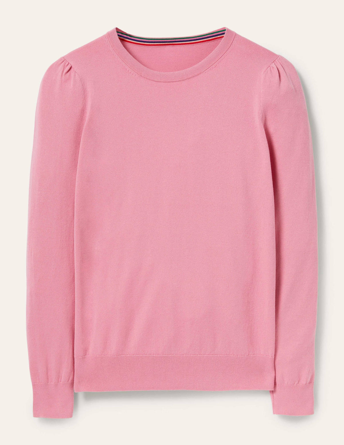 Cotton Crew Neck Sweater-Posy Pink - Image 7
