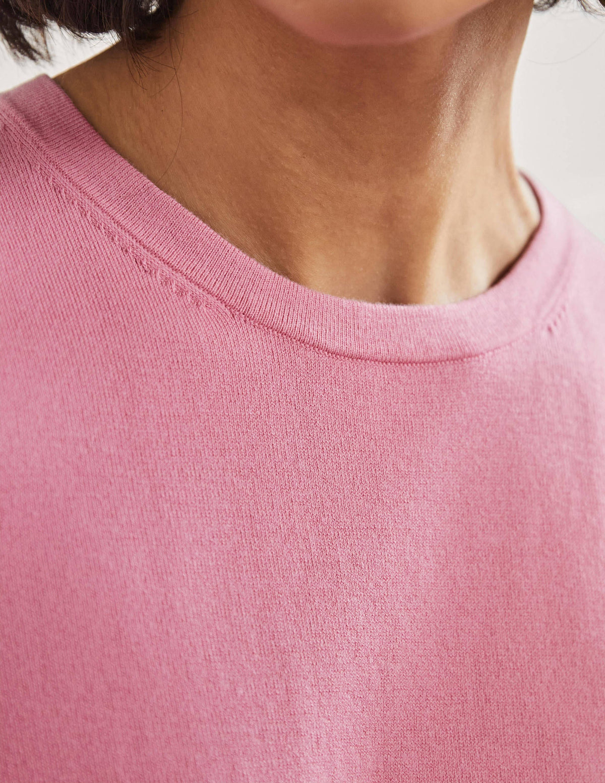 Cotton Crew Neck Sweater-Posy Pink - Image 5