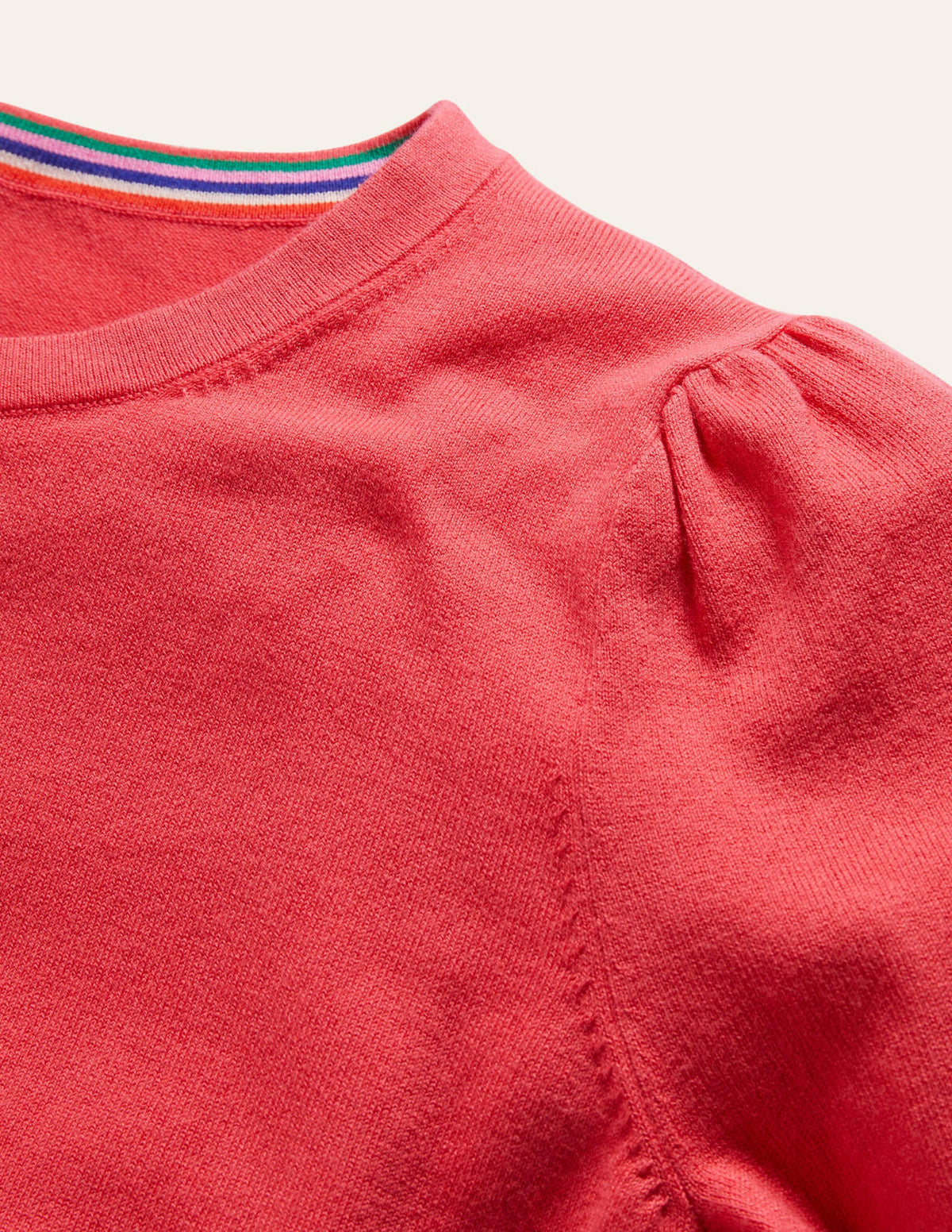 Cotton Crew Neck Sweater-Radish - Image 6