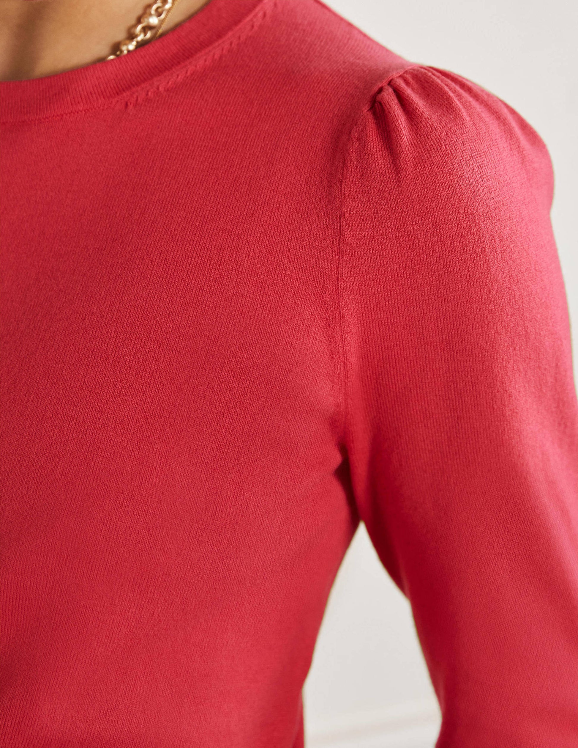 Cotton Crew Neck Sweater-Radish-2