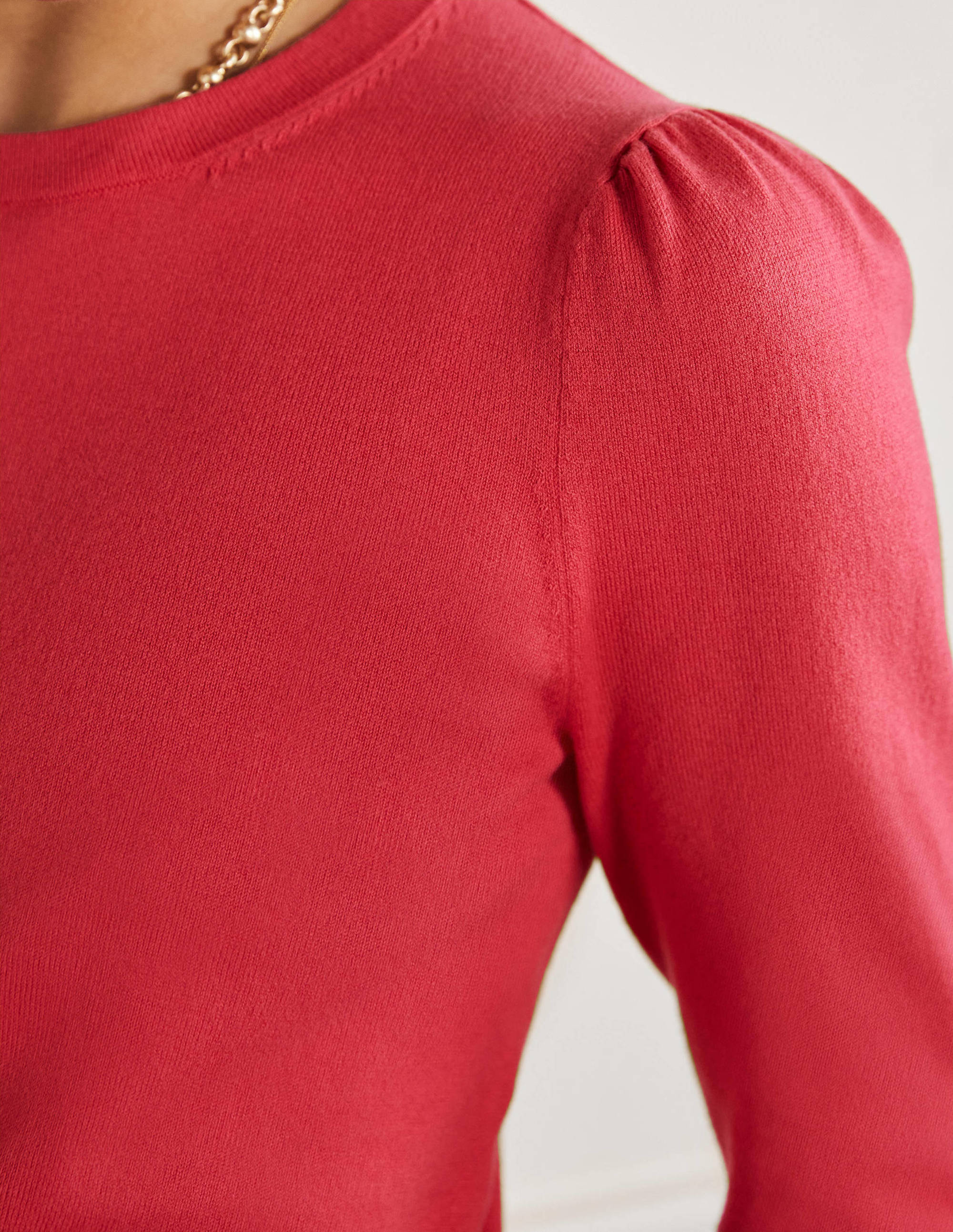 Cotton Crew Neck Sweater-Radish - Image 2