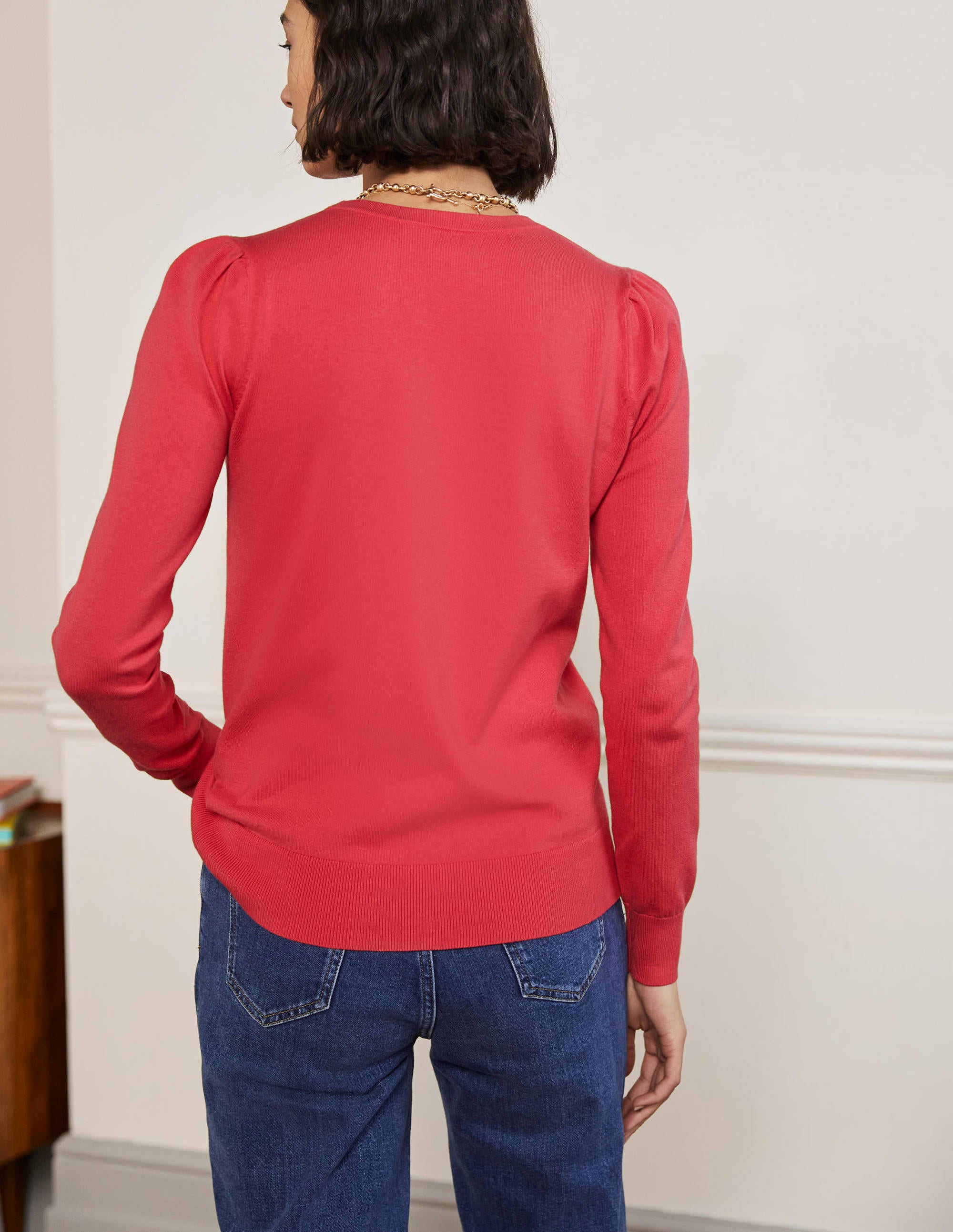 Cotton Crew Neck Sweater-Radish - Image 3