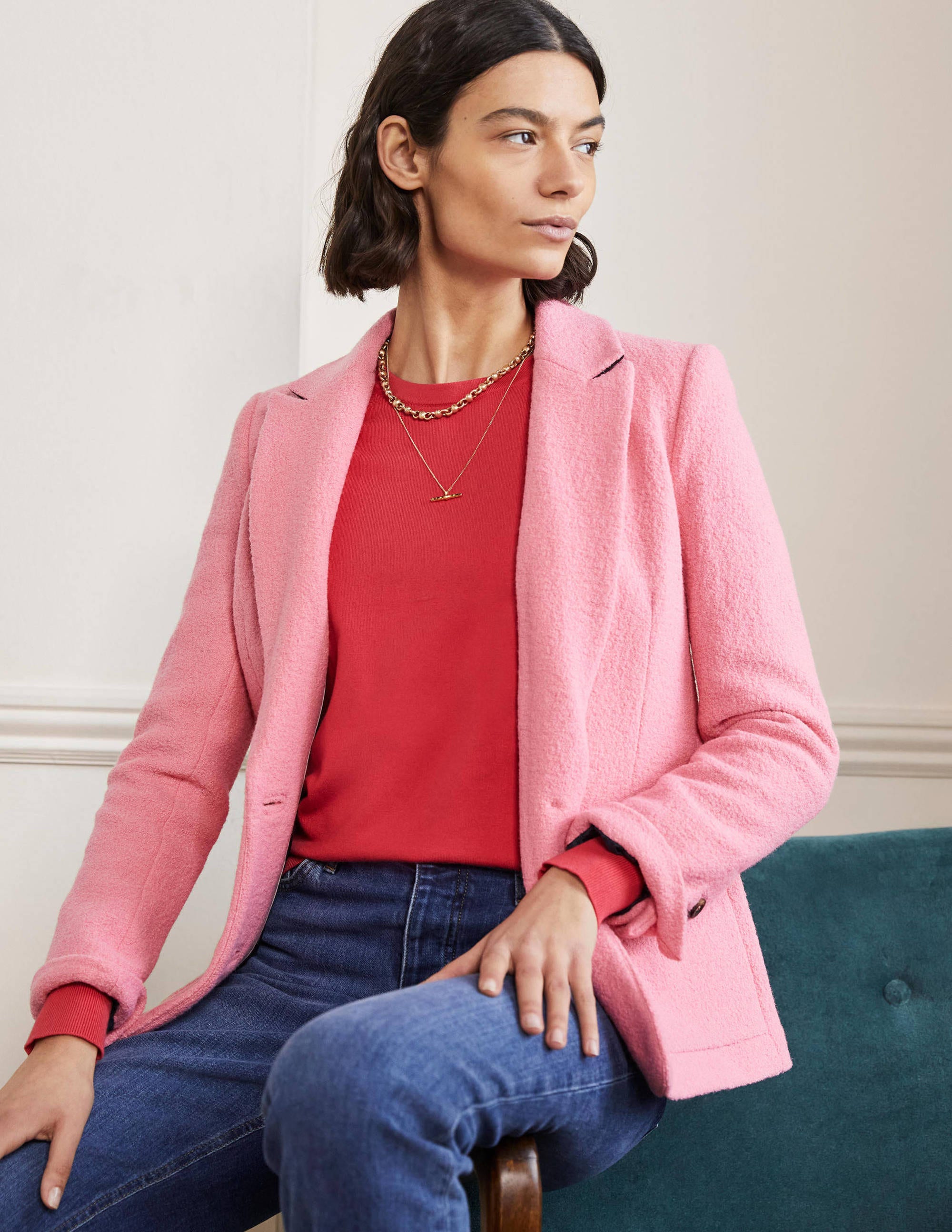 Cotton Crew Neck Sweater-Radish - Image 4