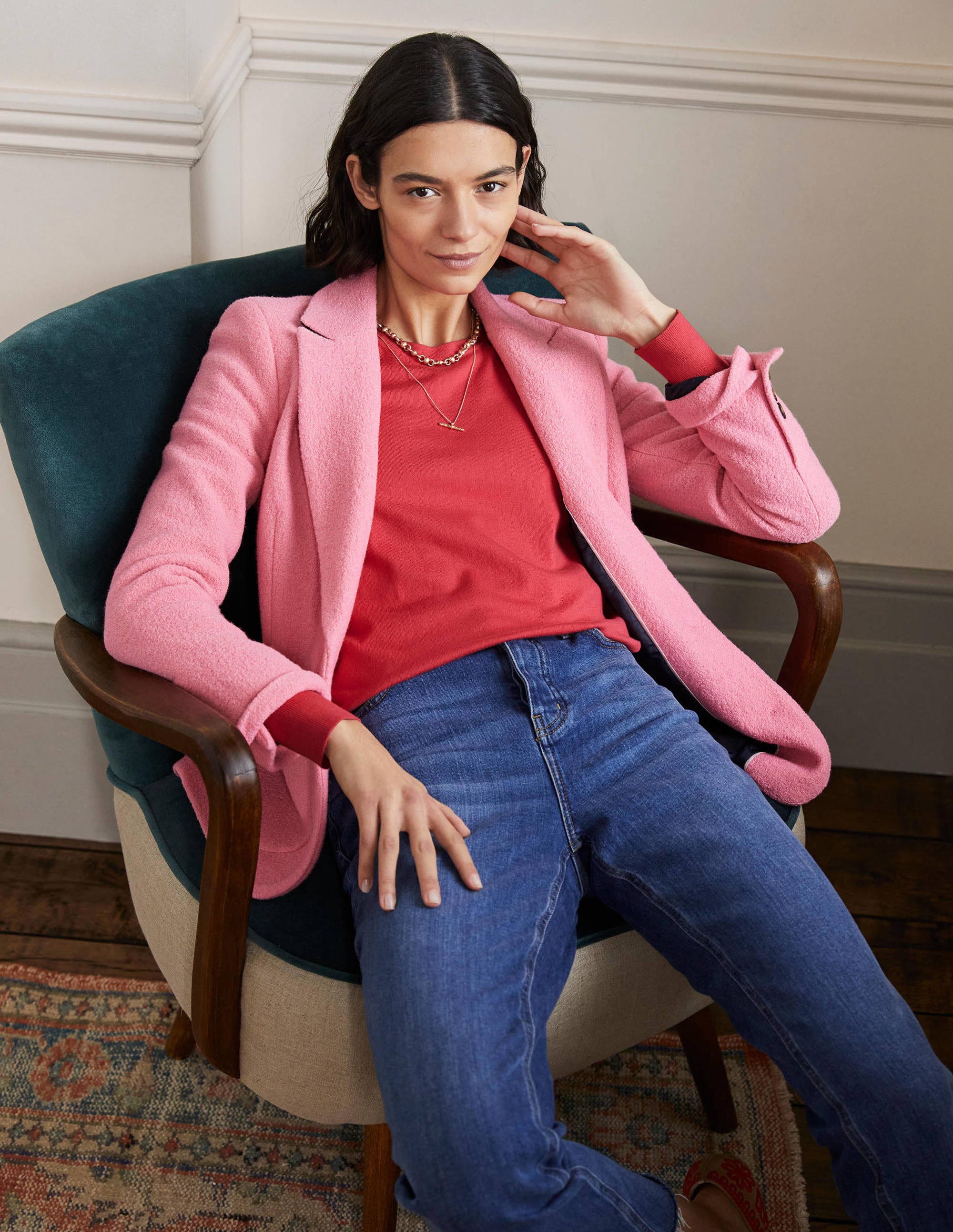Cotton Crew Neck Sweater-Radish - Image 5