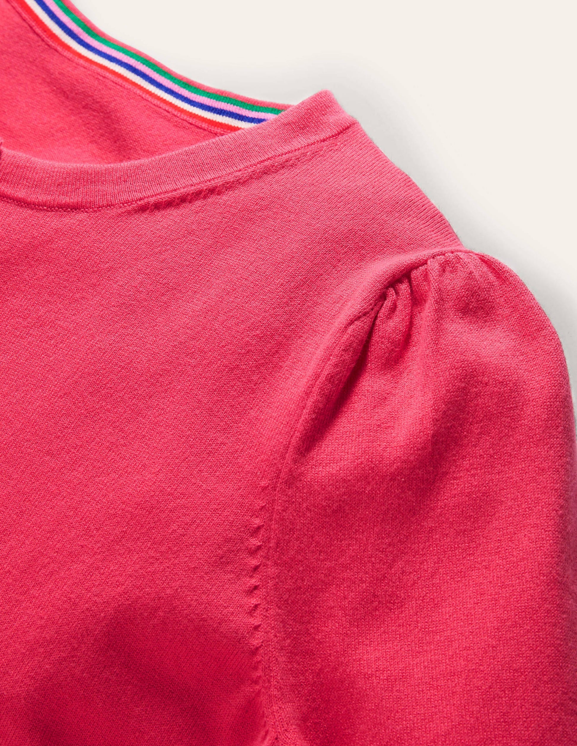 Cotton Crew Neck Cardigan-Radish-6