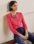 Cotton Crew Neck Cardigan-Radish