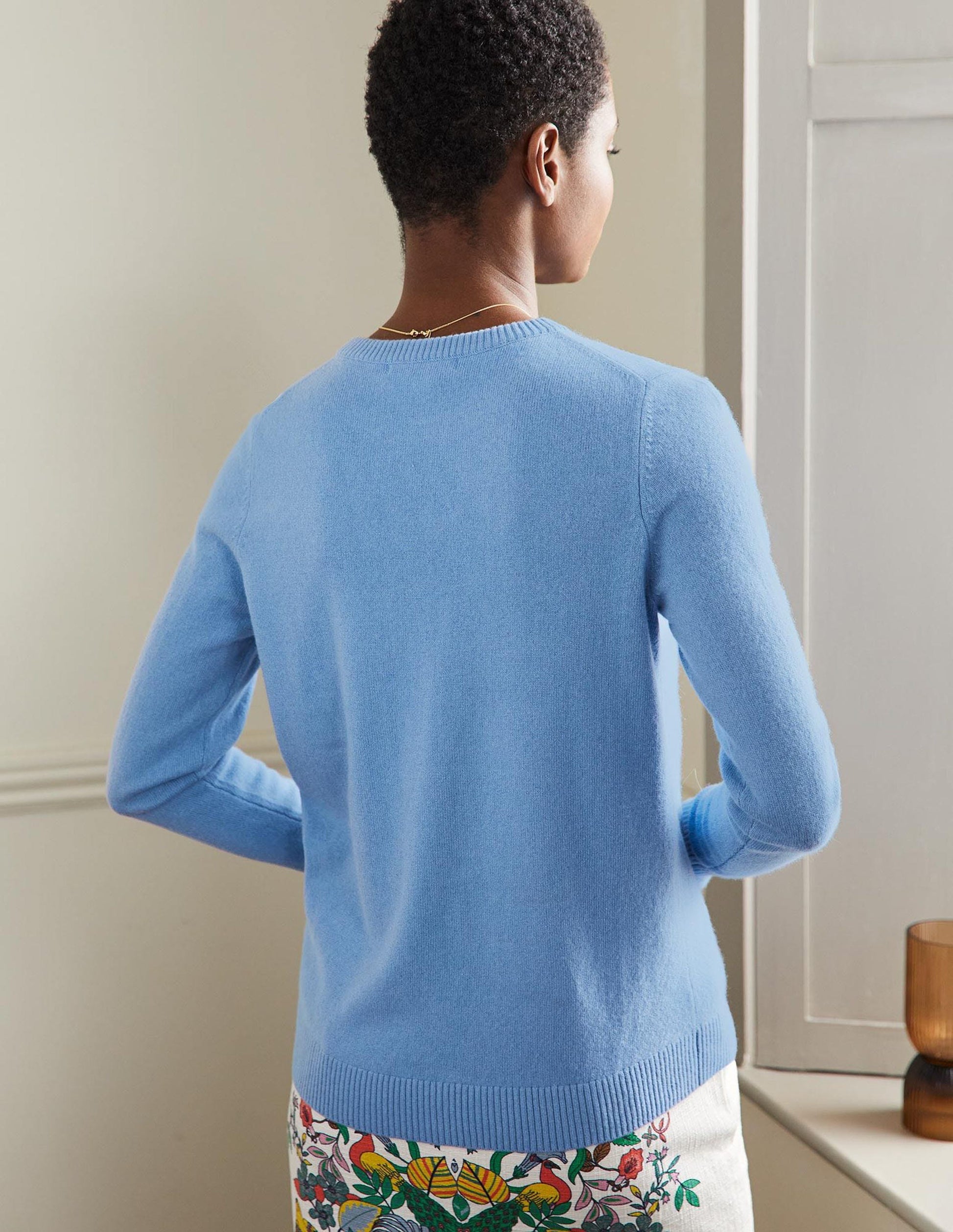 Cashmere Crew Neck Sweater-Riviera Blue-3