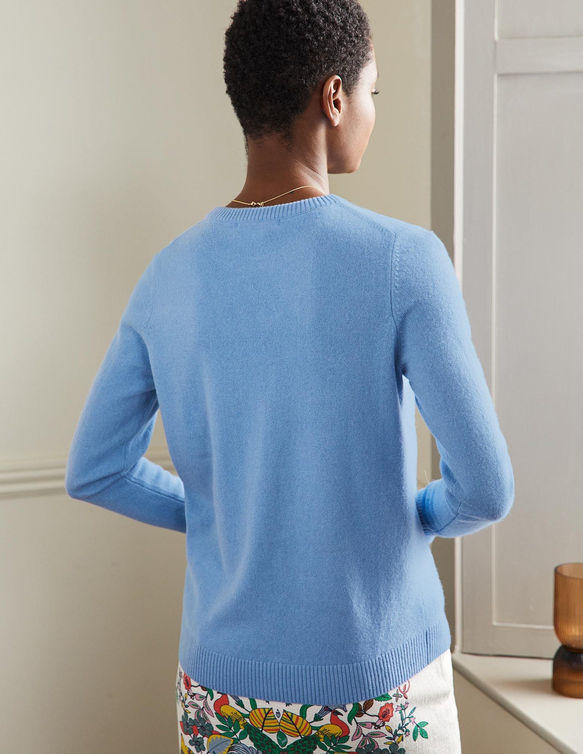 Cashmere Crew Neck Sweater-Riviera Blue - Image 3