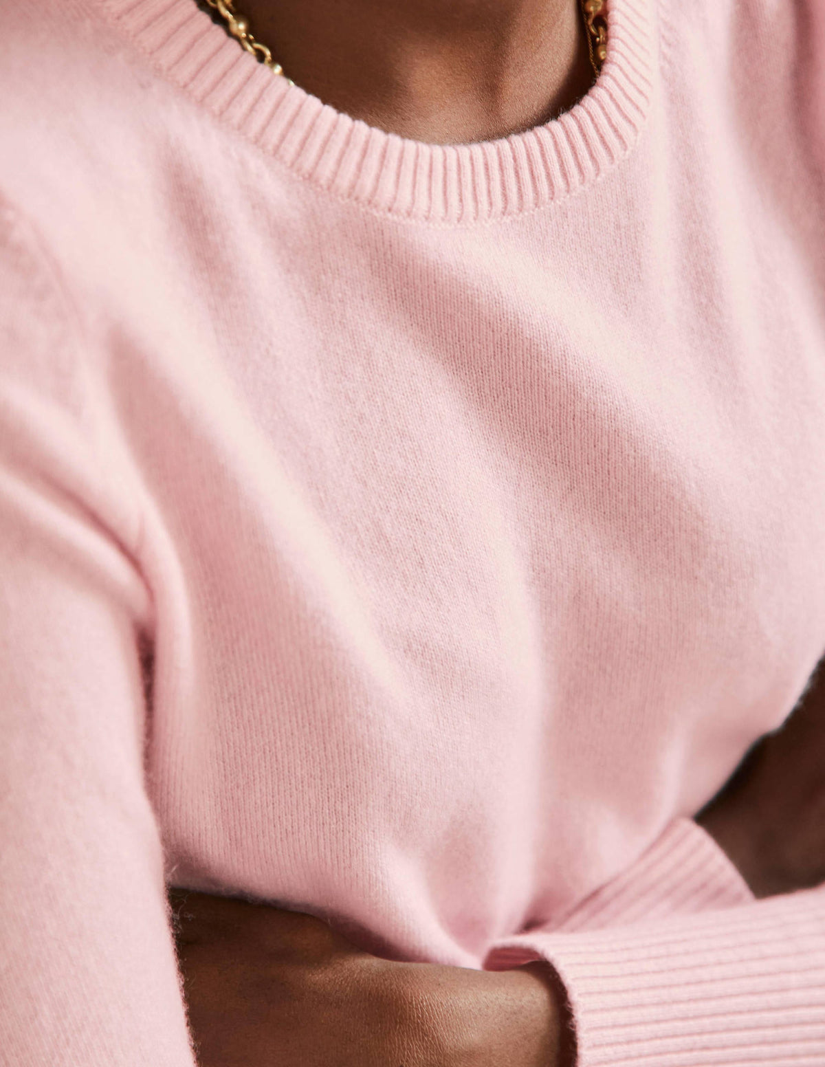 Cashmere Crew Neck Sweater-Pink Blush-2