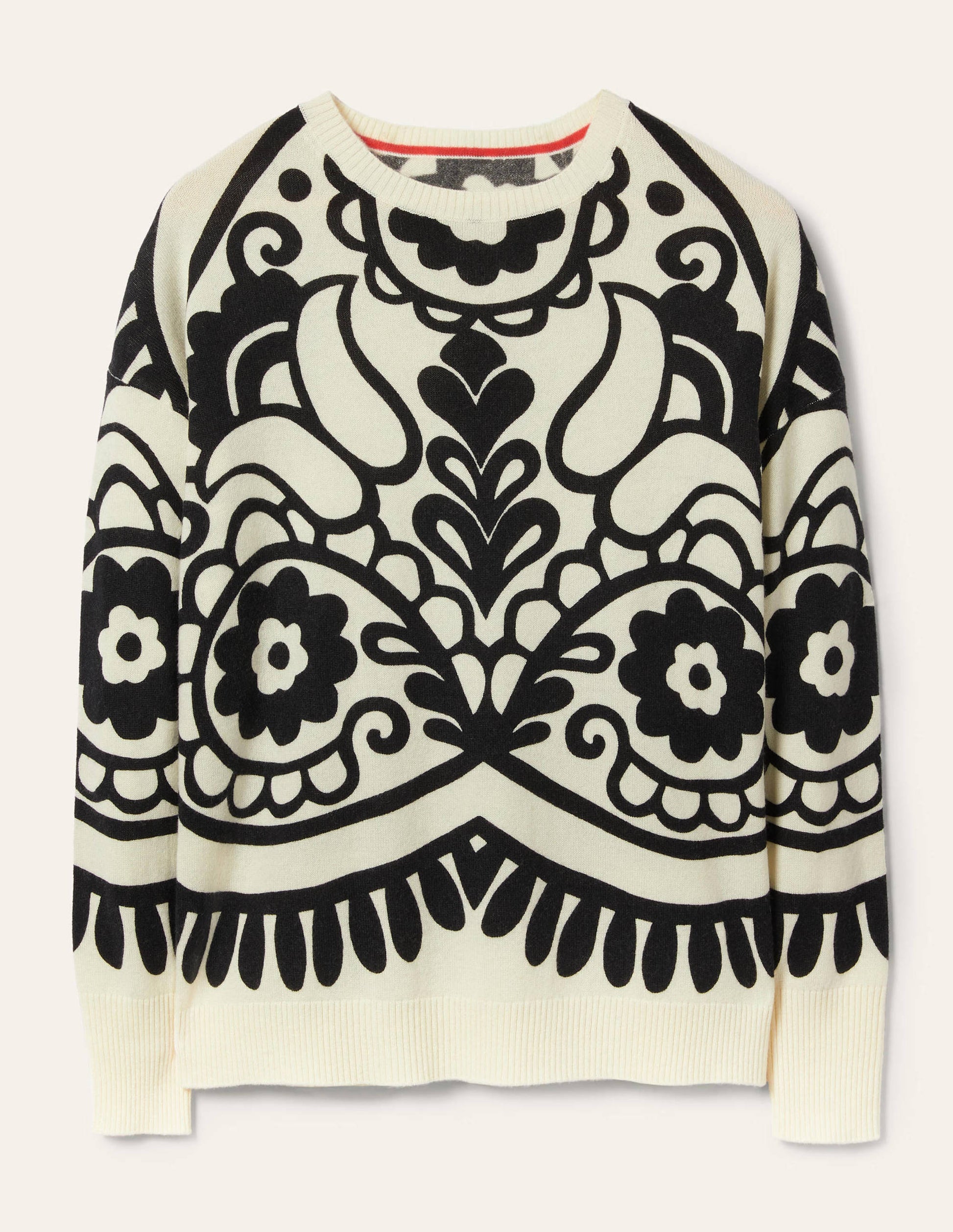 Margot Cashmere Sweater-Ivory, Floral Heart-5